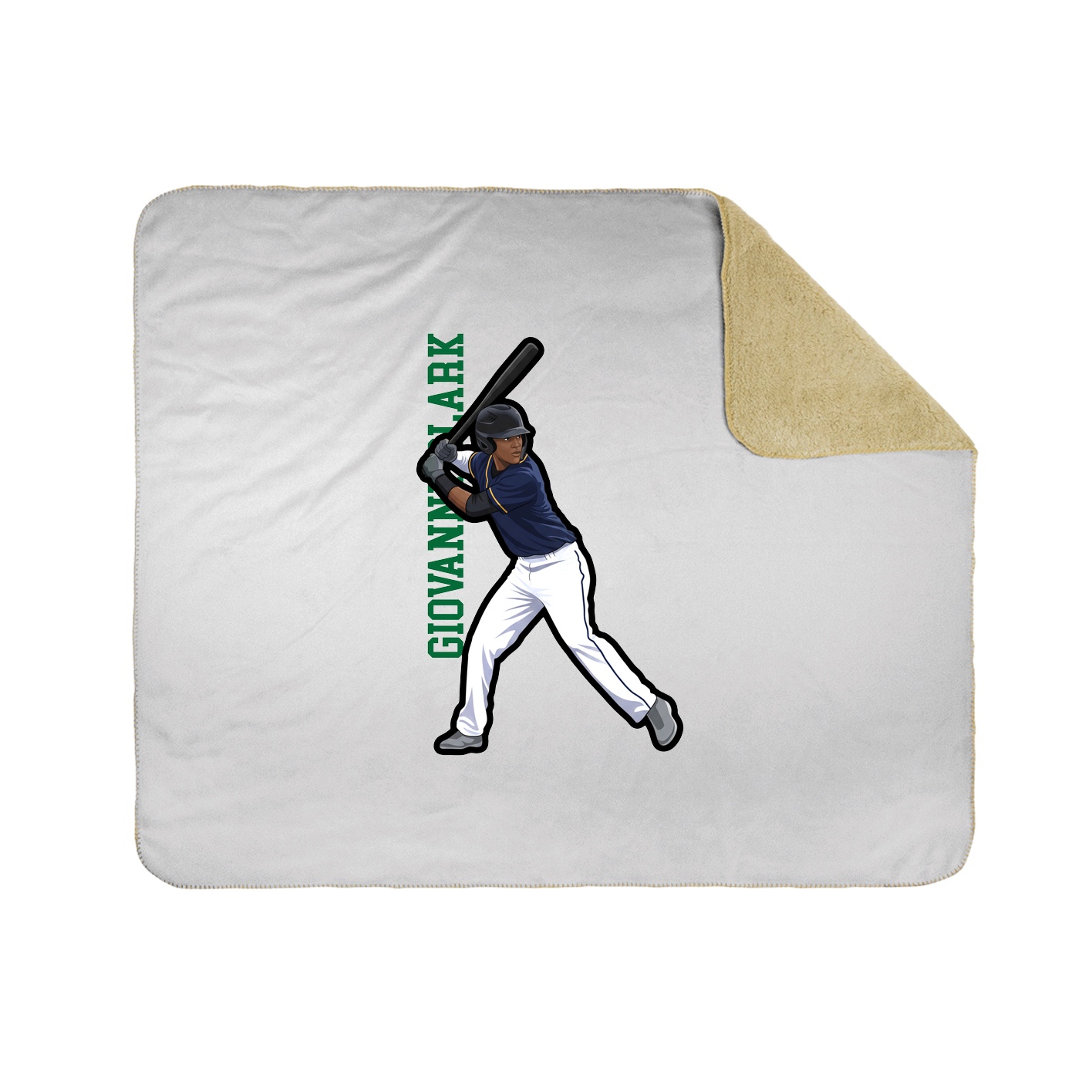 Throw Blanket — Name Vertical in White