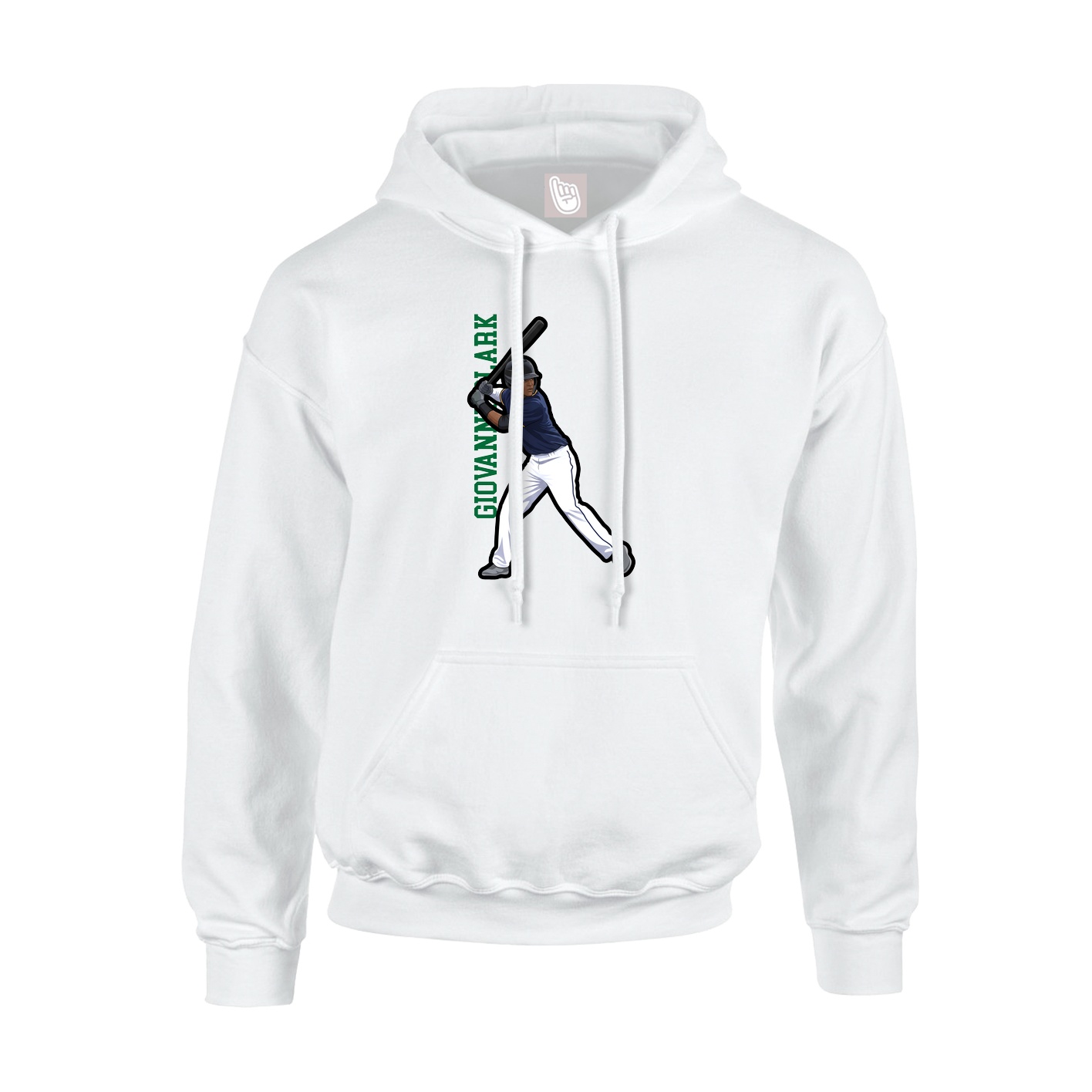 Youth Hoodie — Name Vertical in White