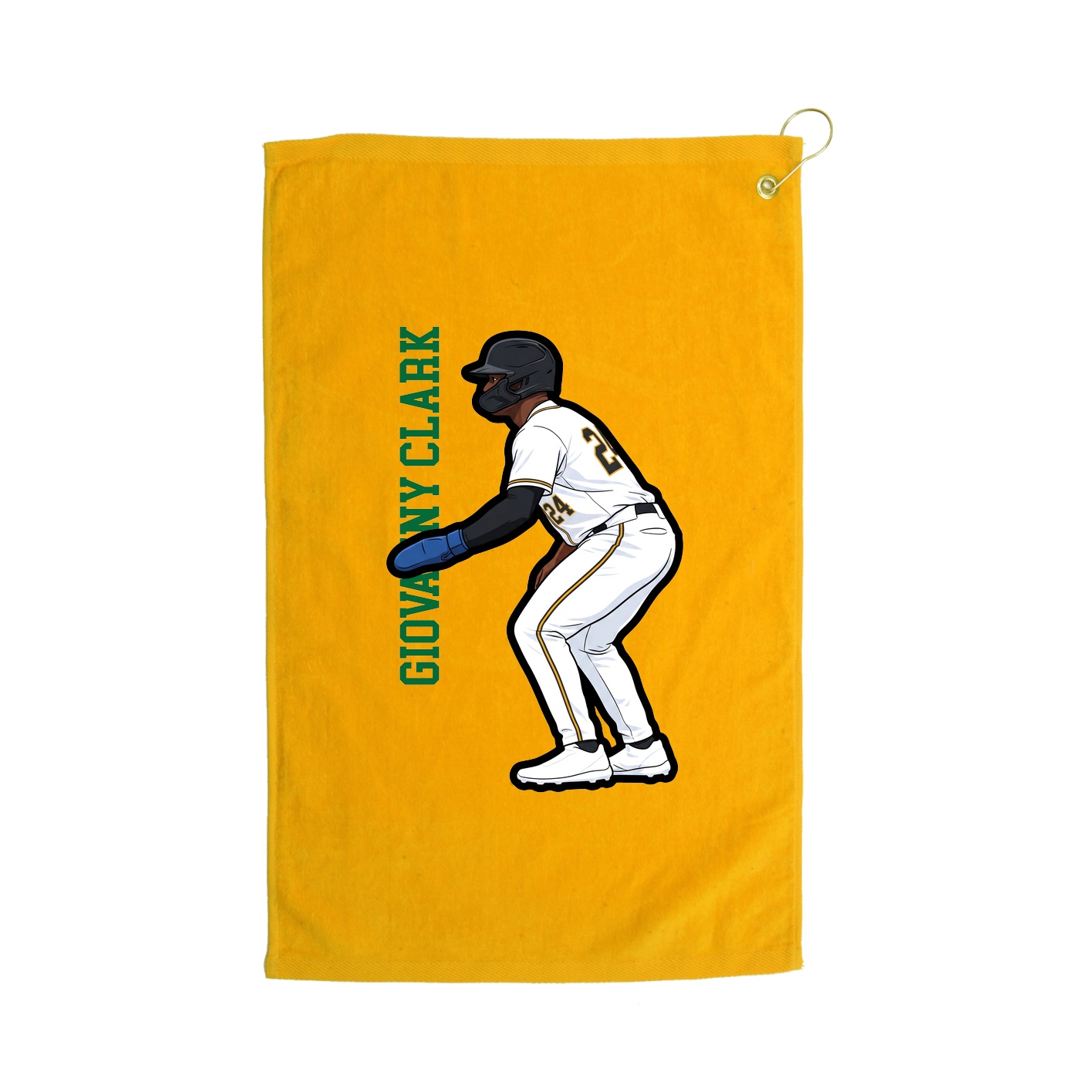Golf Towel — Name Vertical in Gold