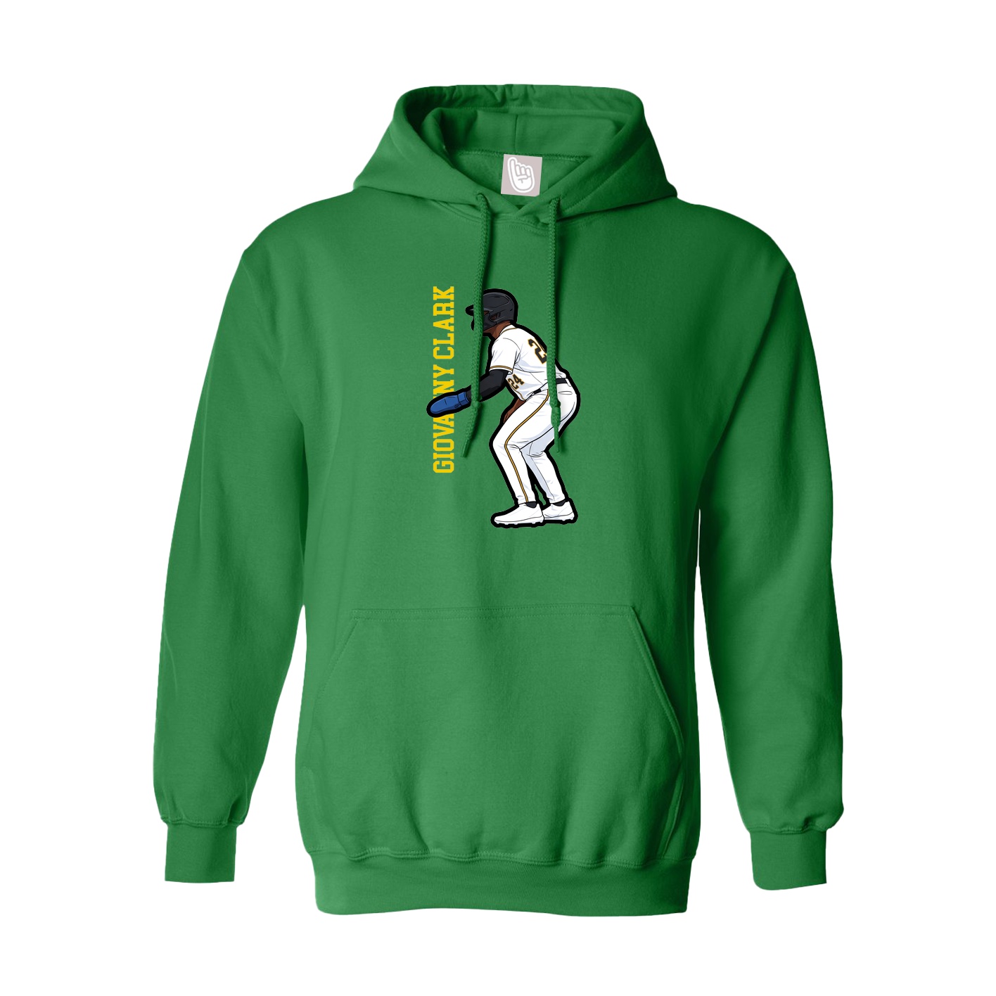 Youth Hoodie — Name Vertical in Green
