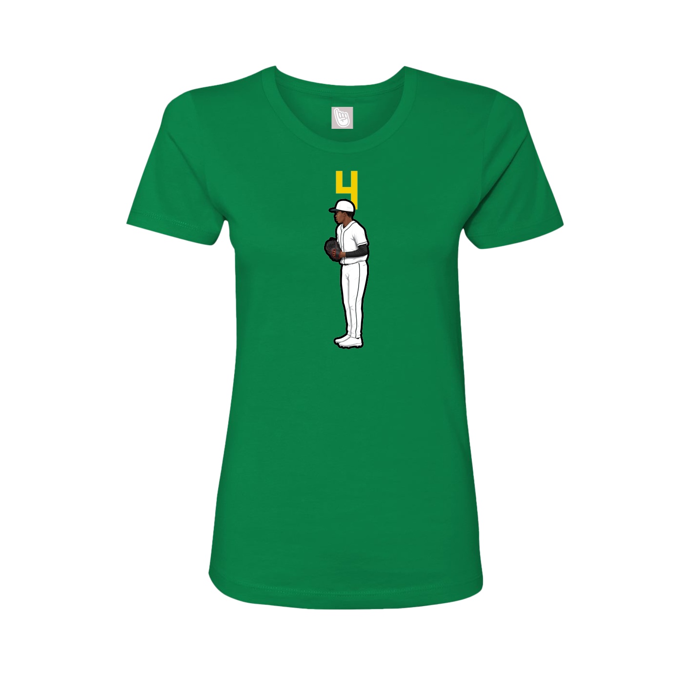 Fitted Women's Tee — Number Top in Green