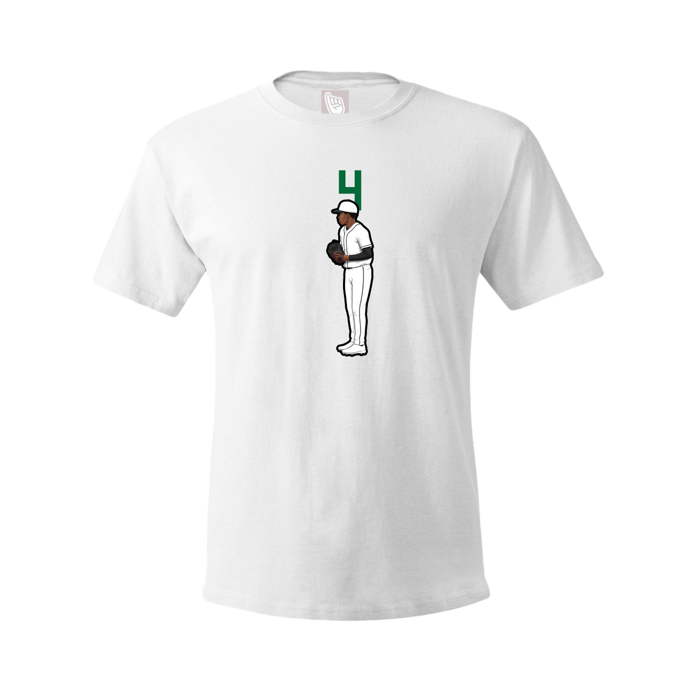 Youth Tee — Number Top in White