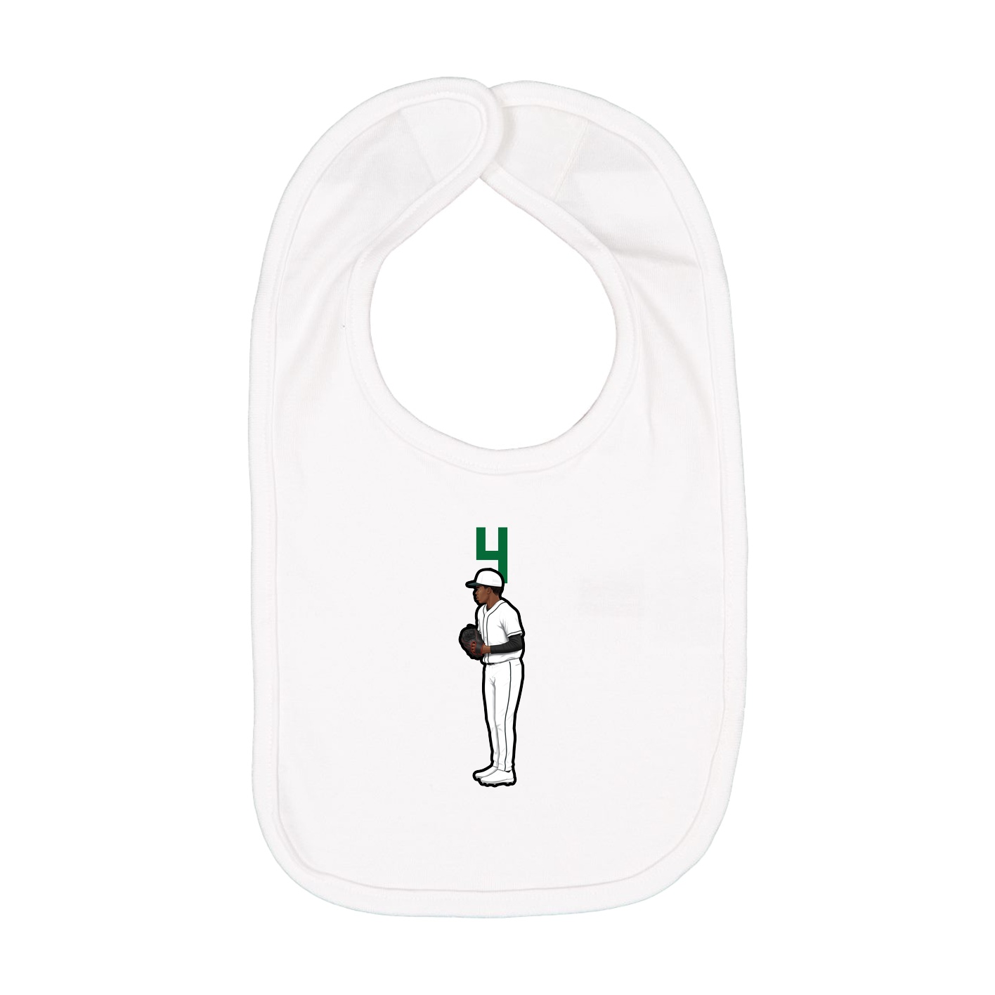 Infant Bib — Number Top in White