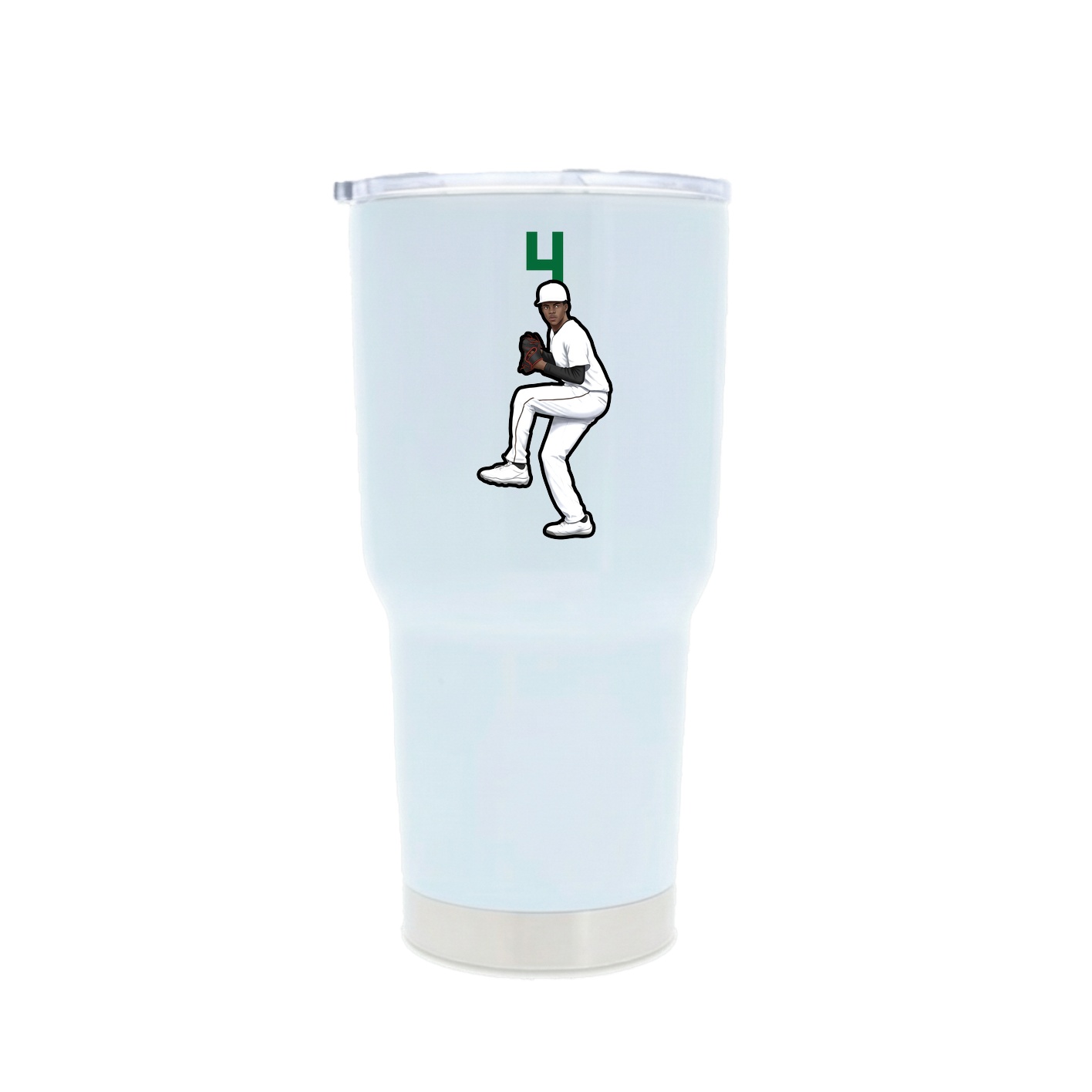 30oz Stainless Steel Tumbler — Number Top in White