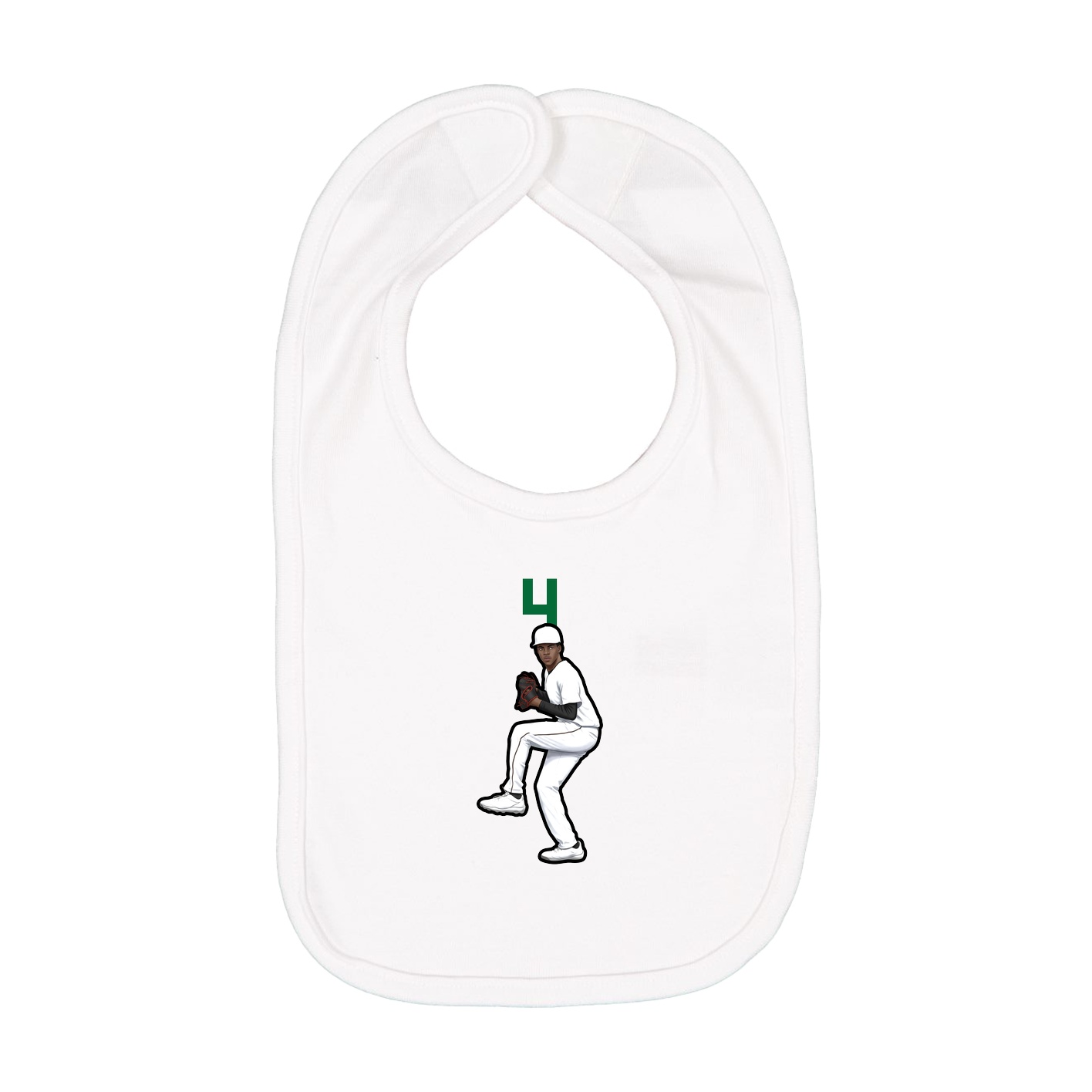 Infant Bib — Number Top in White