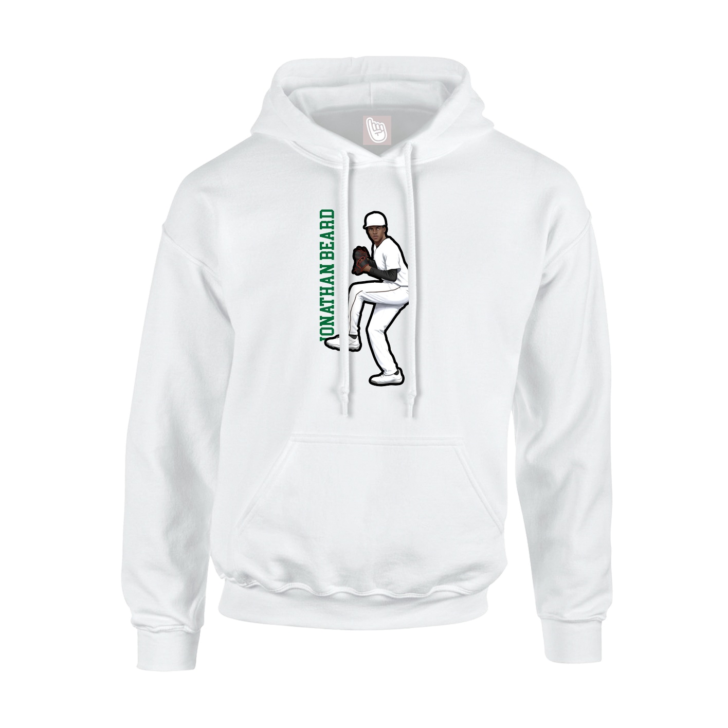 Youth Hoodie — Name Vertical in White