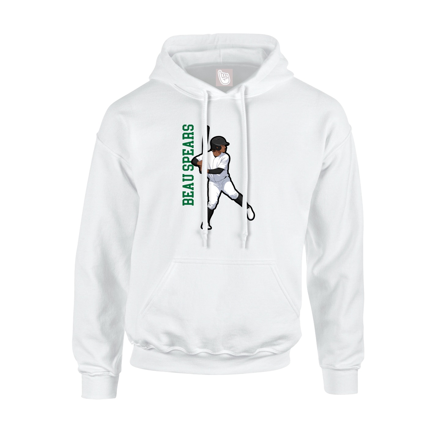 Hoodie — Name Vertical in White
