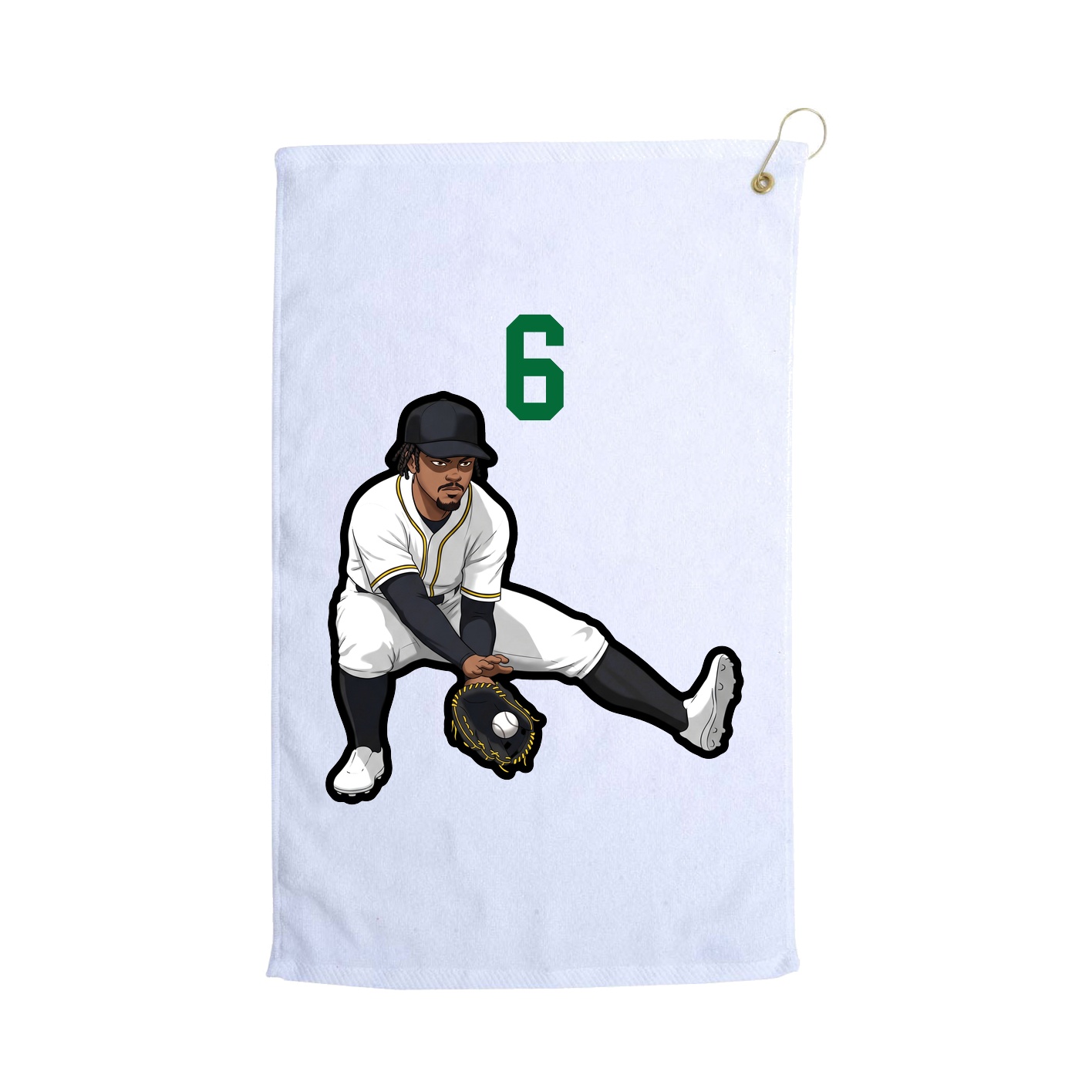Golf Towel — Number Top in White