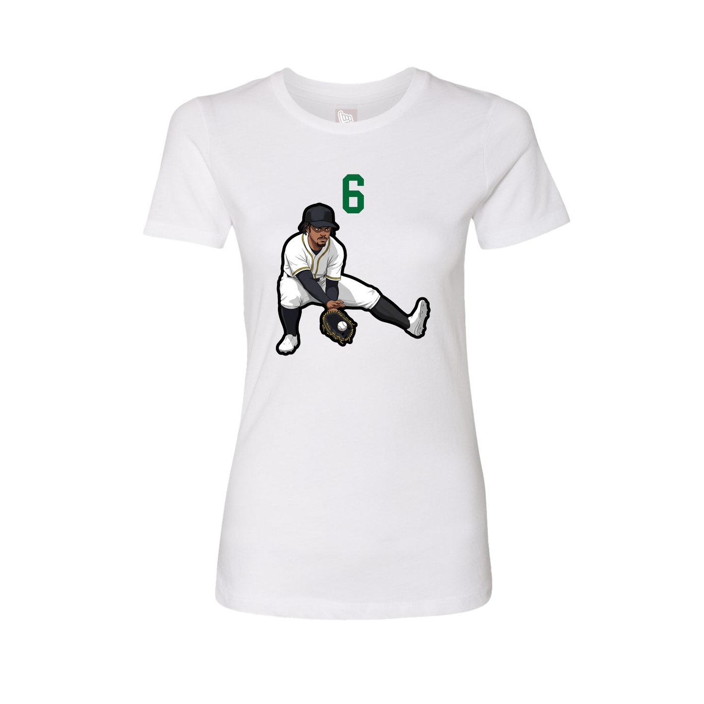 Fitted Women's Tee — Number Top in White