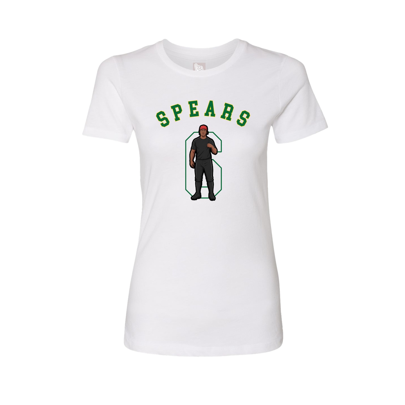 Fitted Women's Tee — Shirsey Arch in White