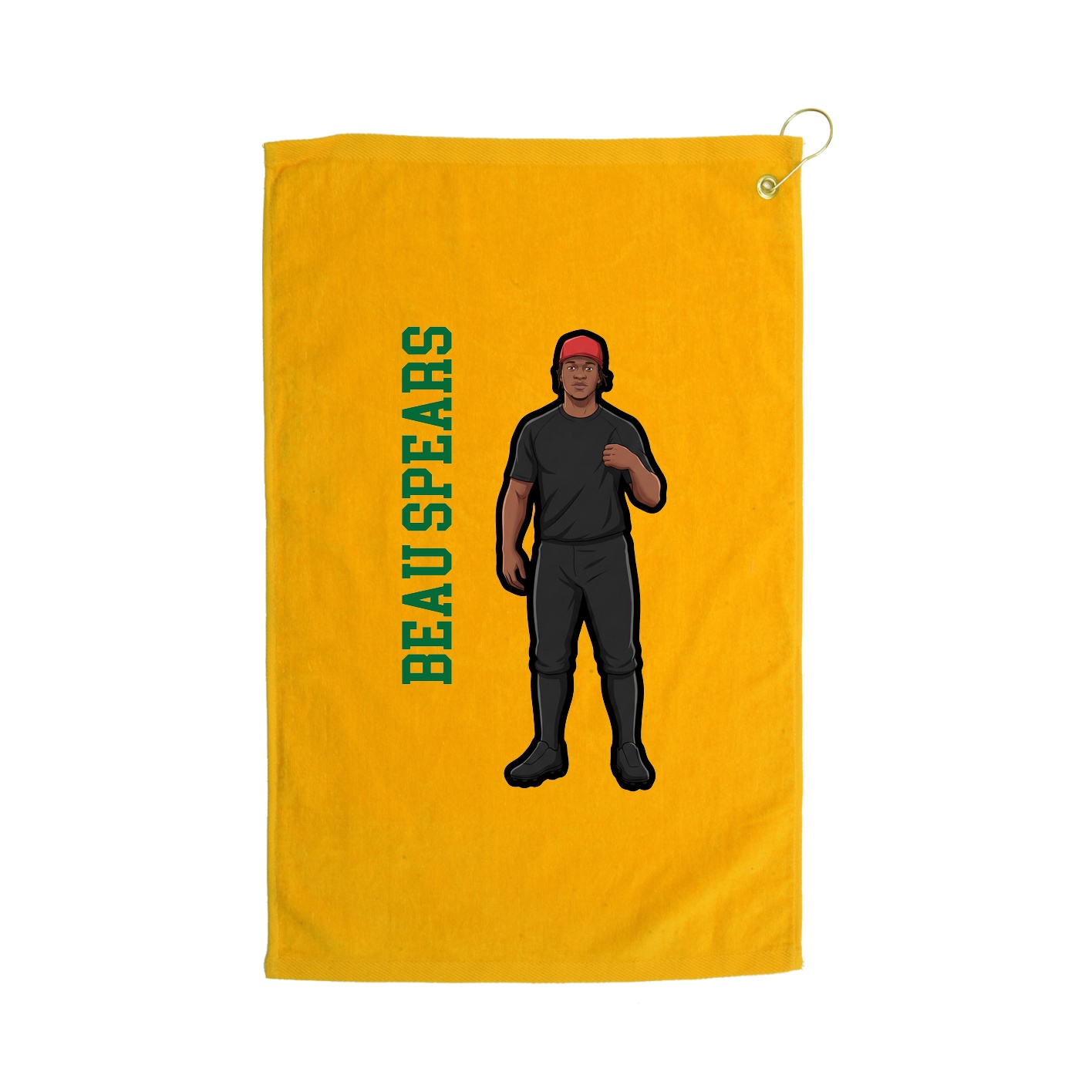 Golf Towel — Name Vertical in Gold