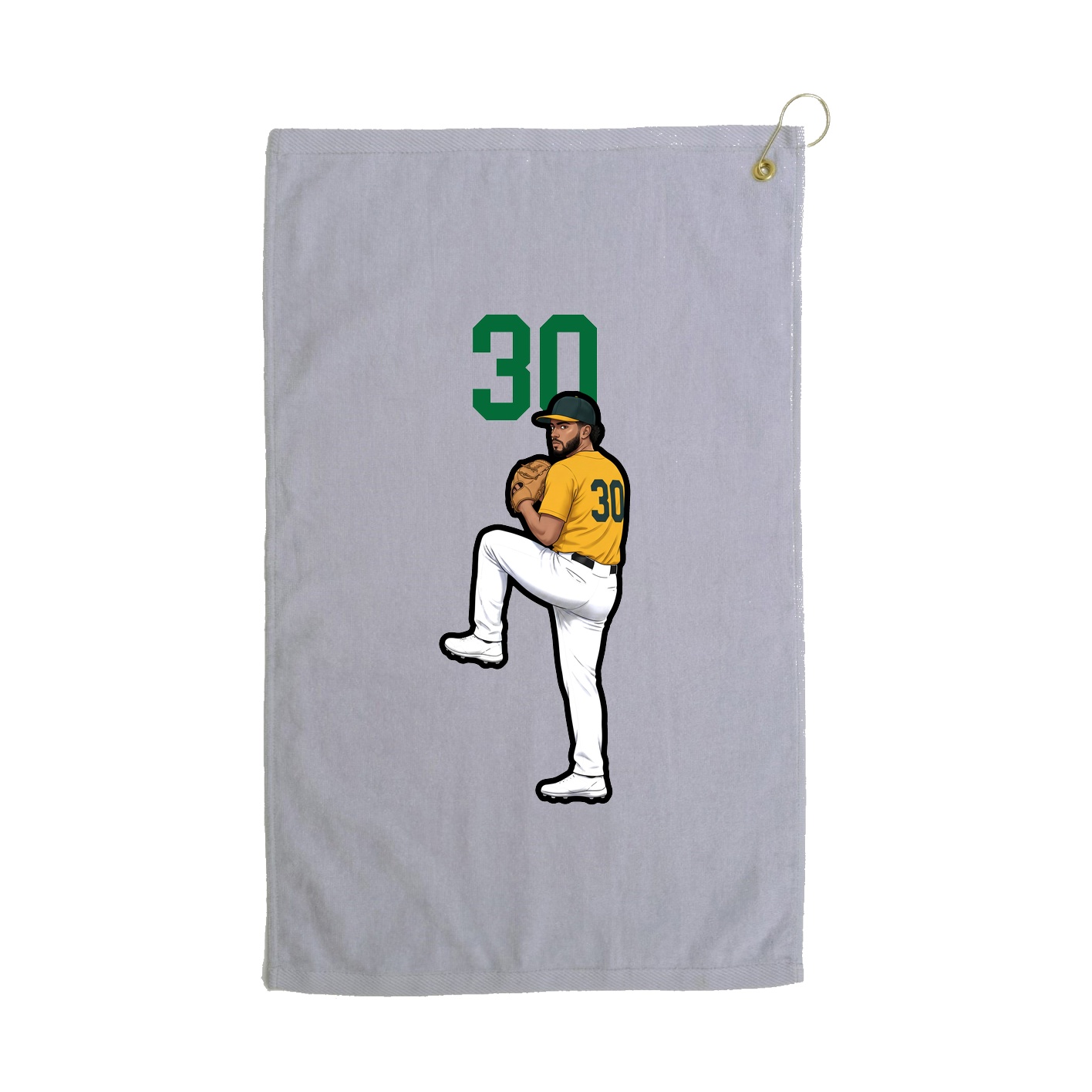Golf Towel — Number Top in Grey