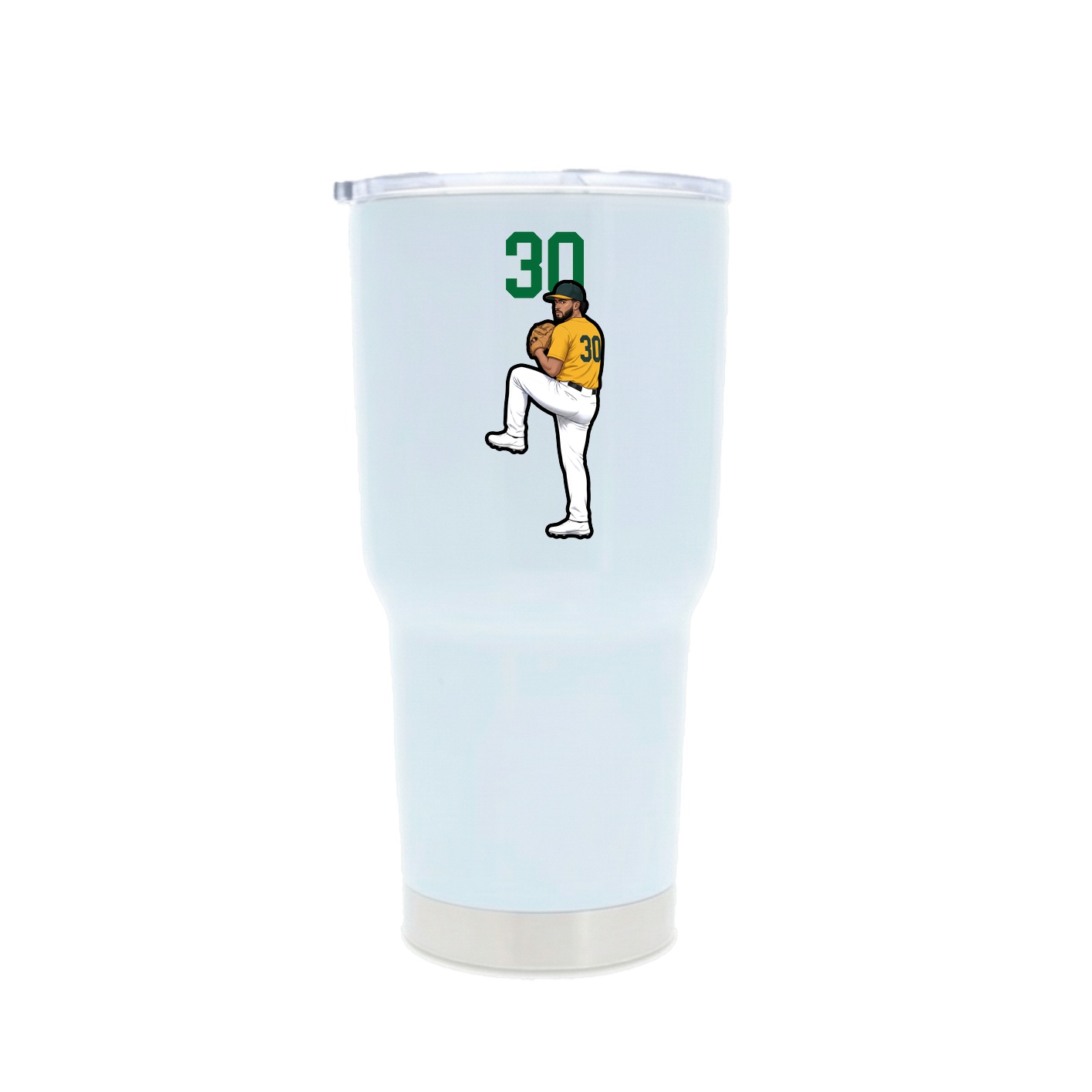 30oz Stainless Steel Tumbler — Number Top in White