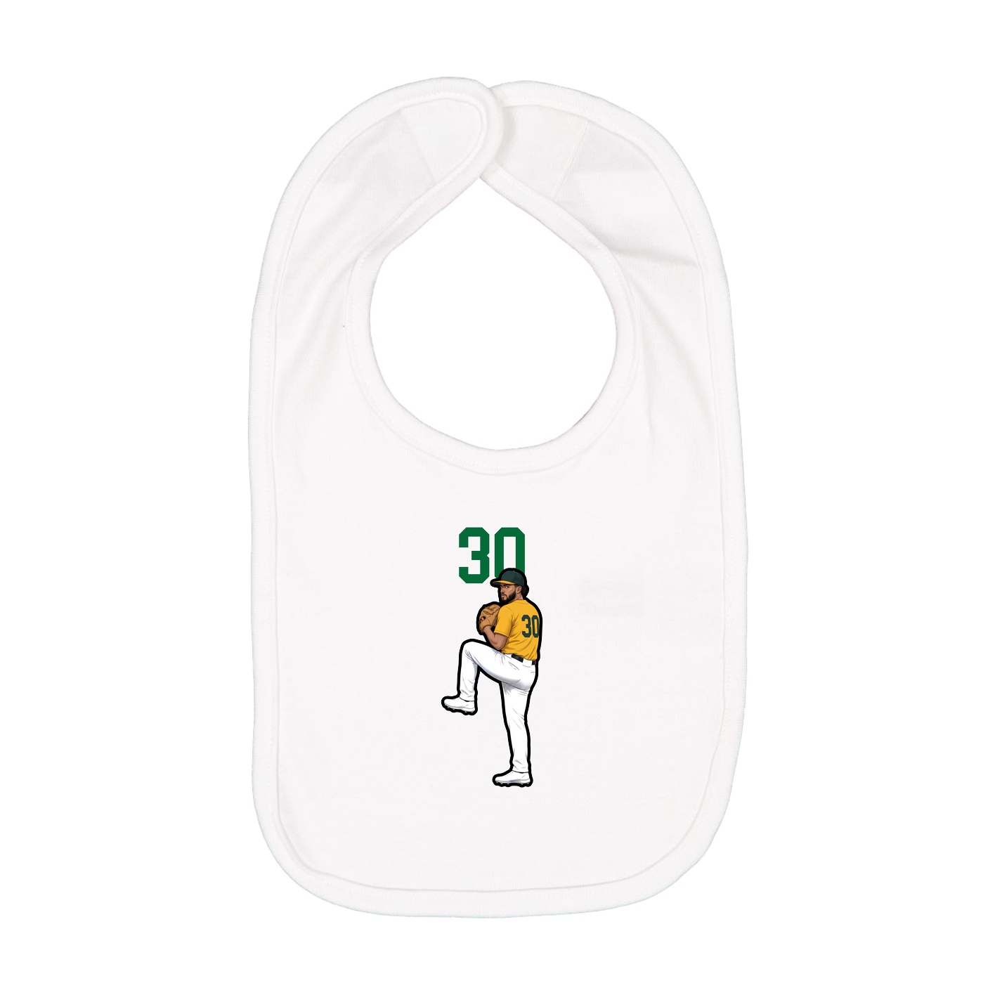 Infant Bib — Number Top in White