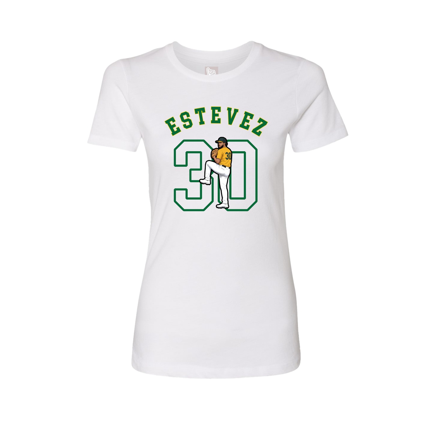 Fitted Women's Tee — Shirsey Arch in White