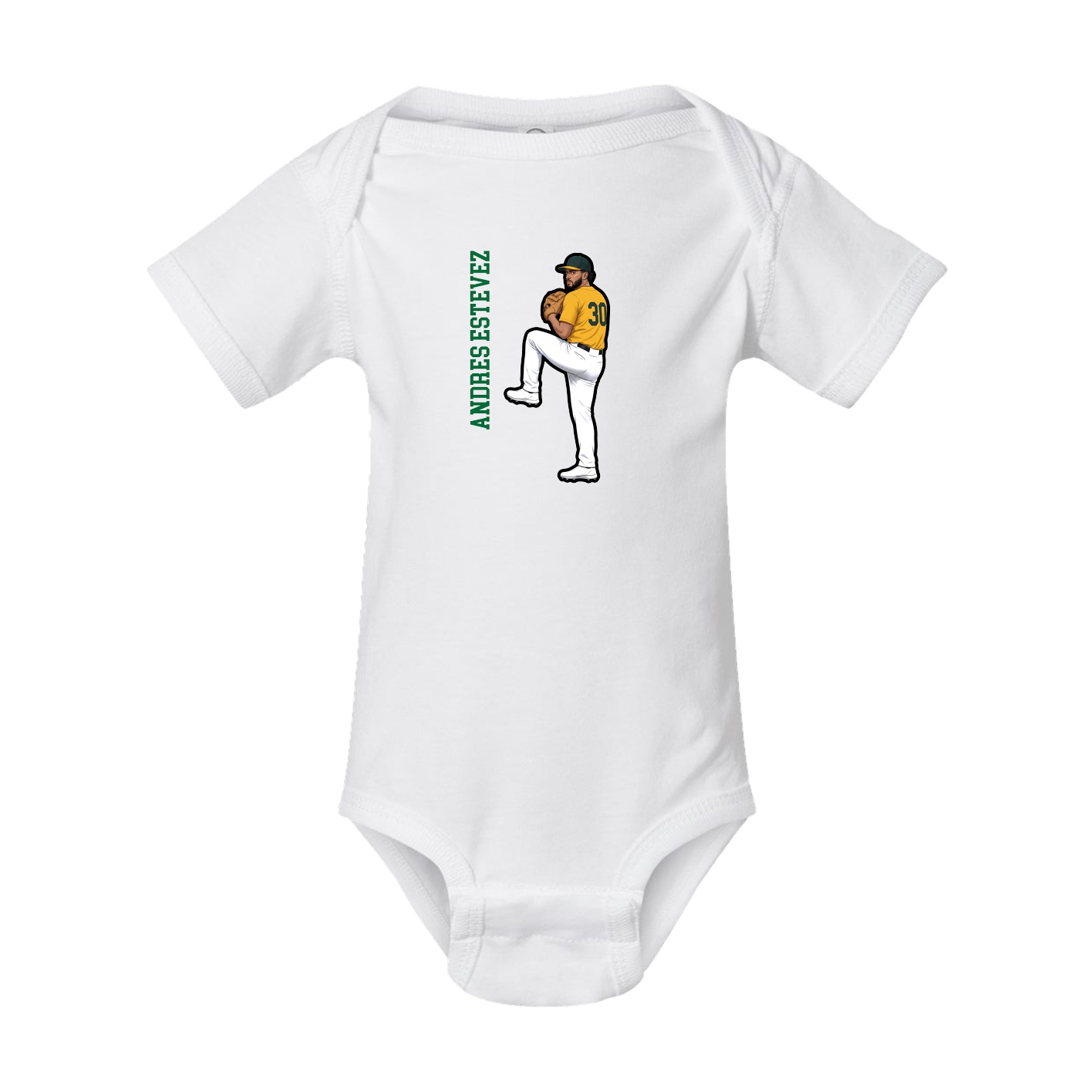 Baby Onesie — Name Vertical in White