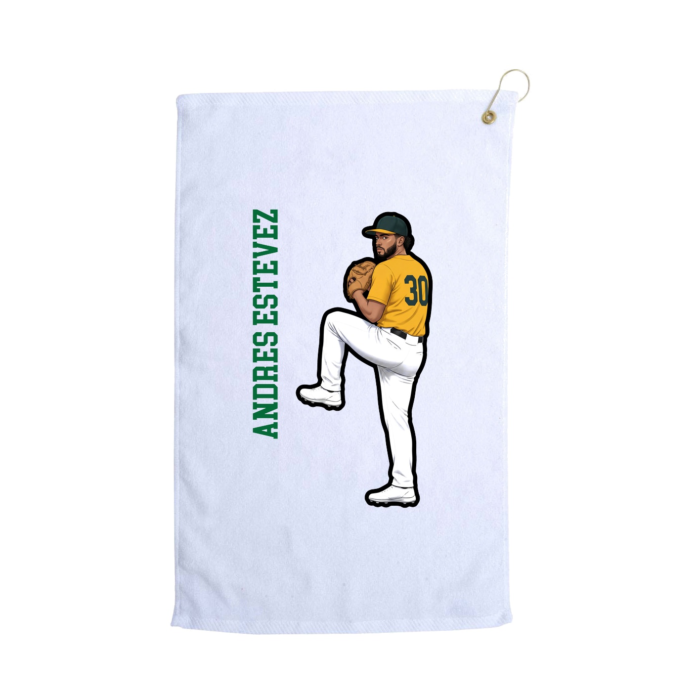 Golf Towel — Name Vertical in White