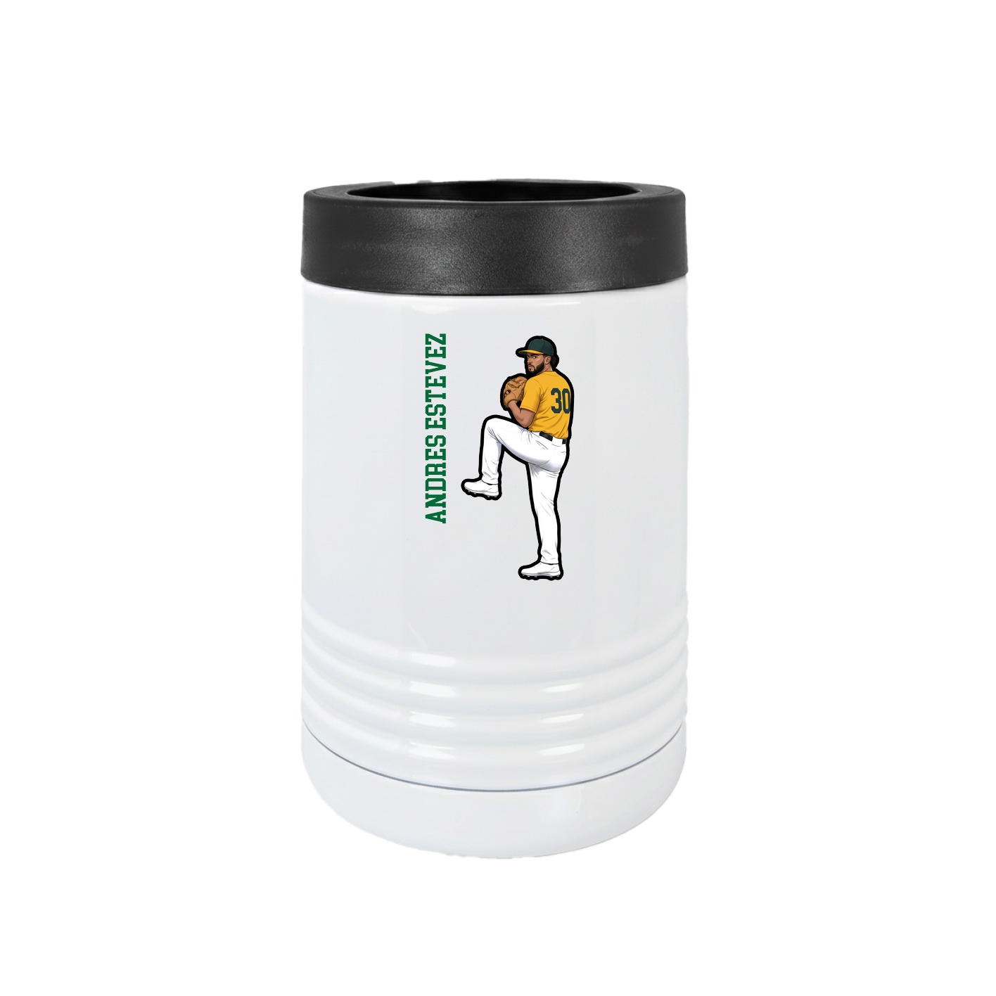 Beverage Holder — Name Vertical in White