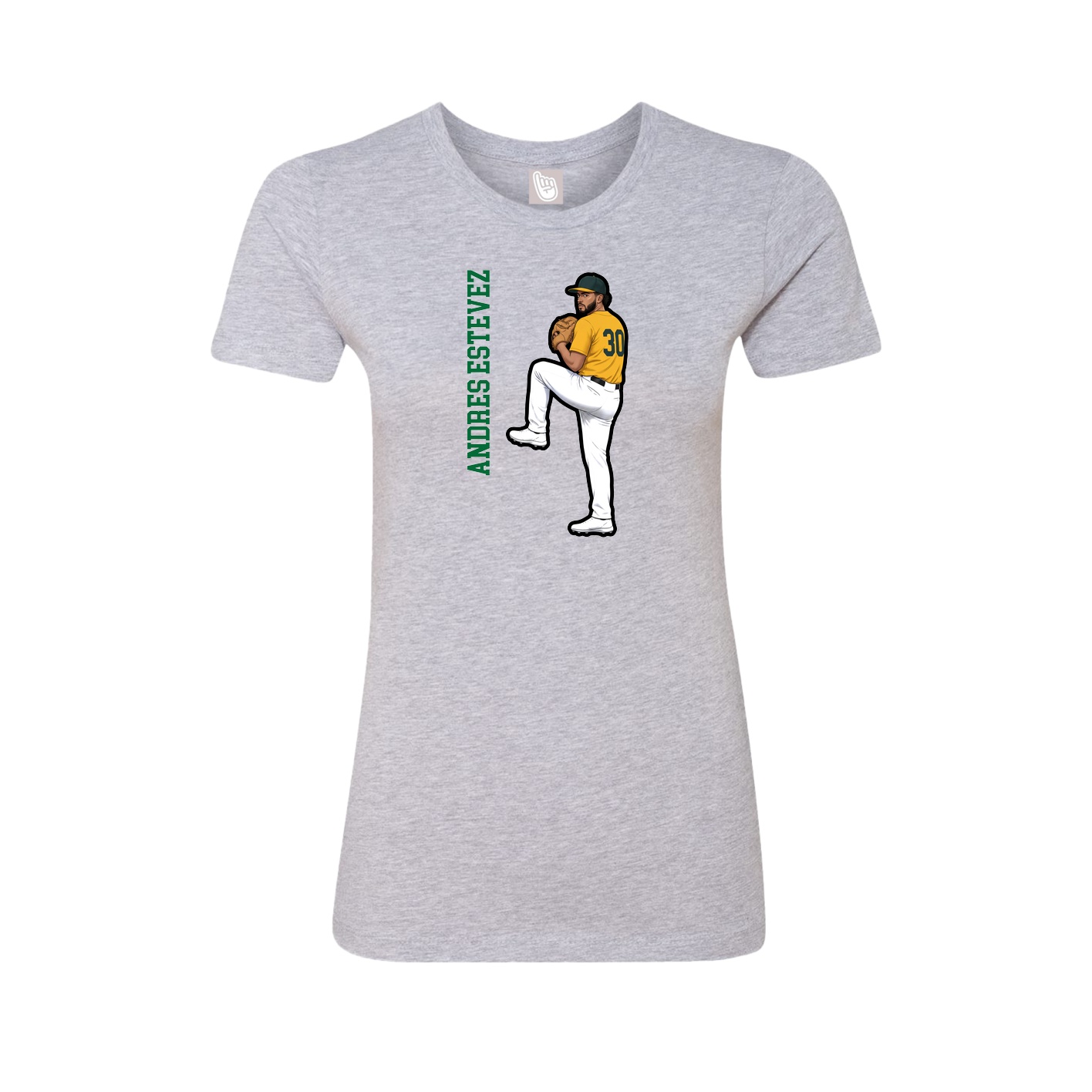 Womens Tee — Name Vertical in Grey