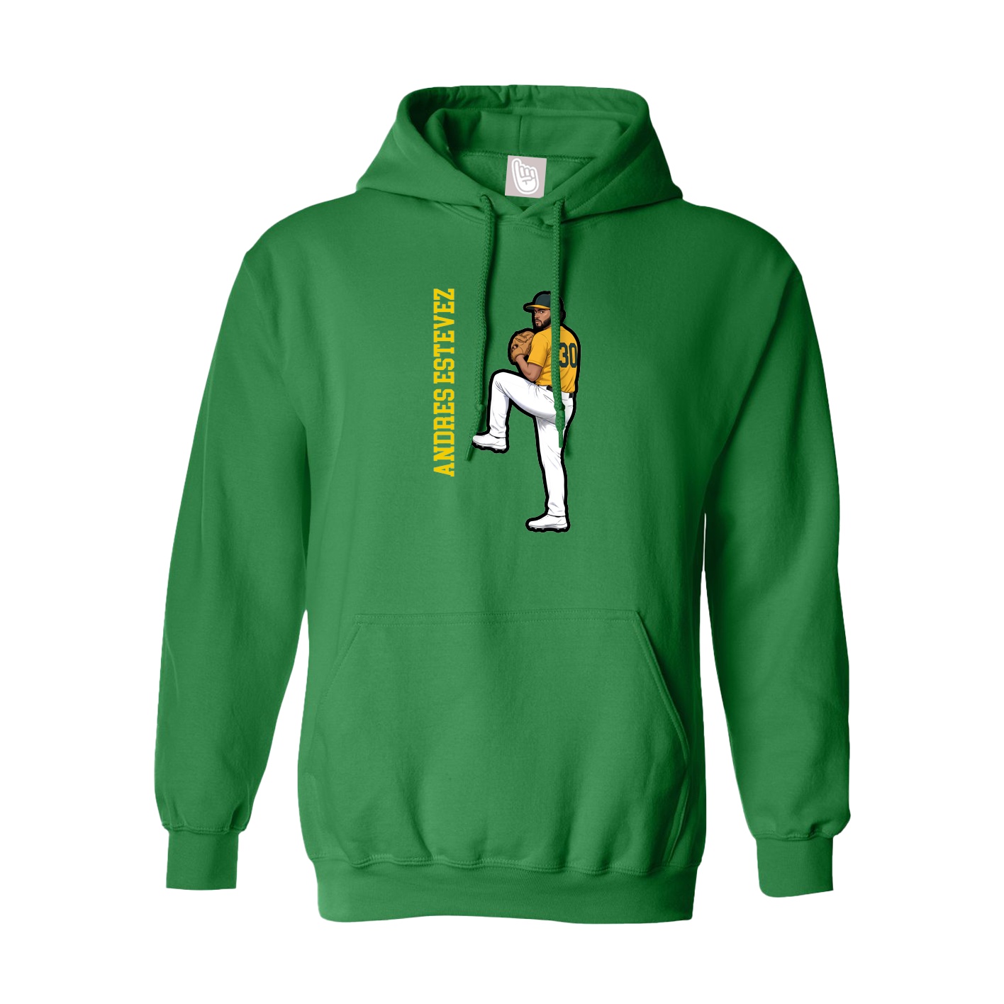 Hoodie — Name Vertical in Green
