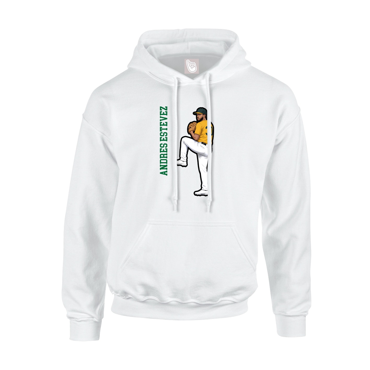 Youth Hoodie — Name Vertical in White