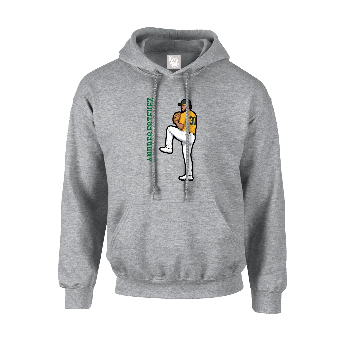 Youth Hoodie — Name Vertical in Grey
