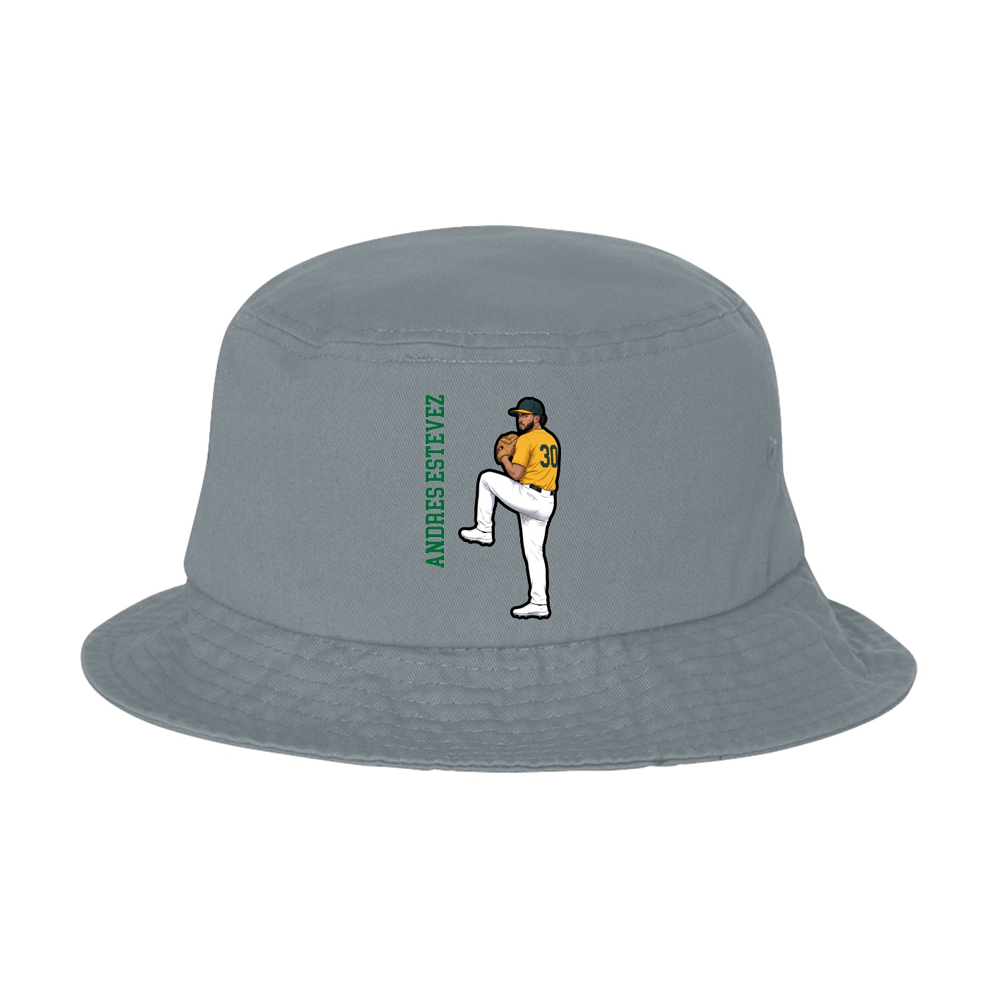 Bucket Cap — Name Vertical in Grey