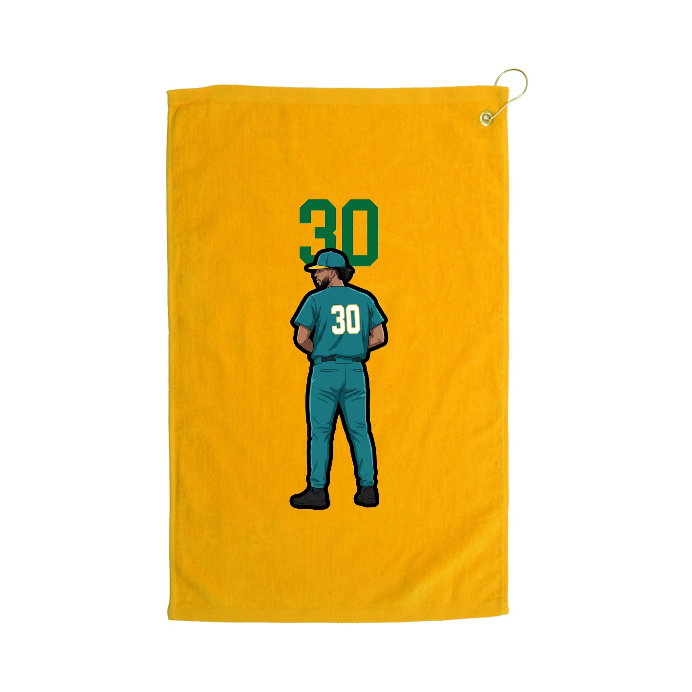 Golf Towel — Number Top in Gold