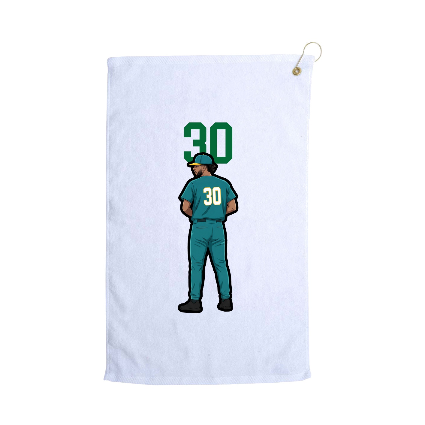 Golf Towel — Number Top in White