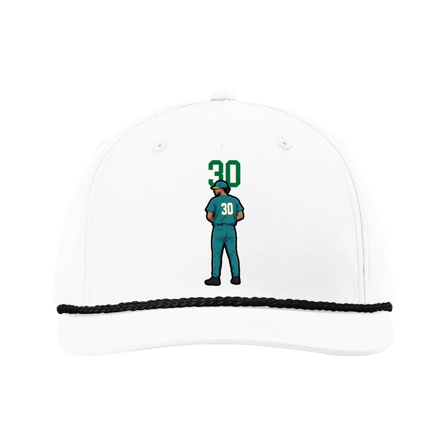 Five-Panel Classic Rope Cap — Number Top in White