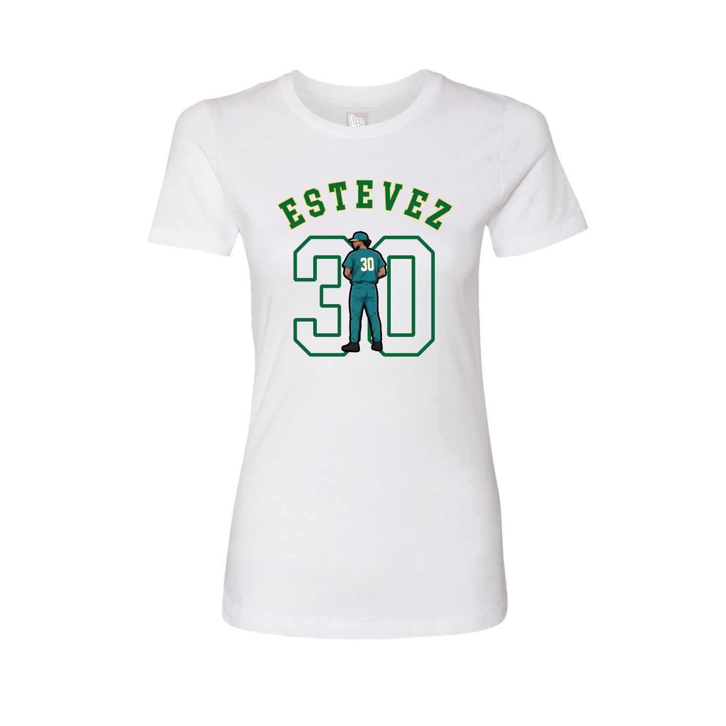 Fitted Women's Tee — Shirsey Arch in White