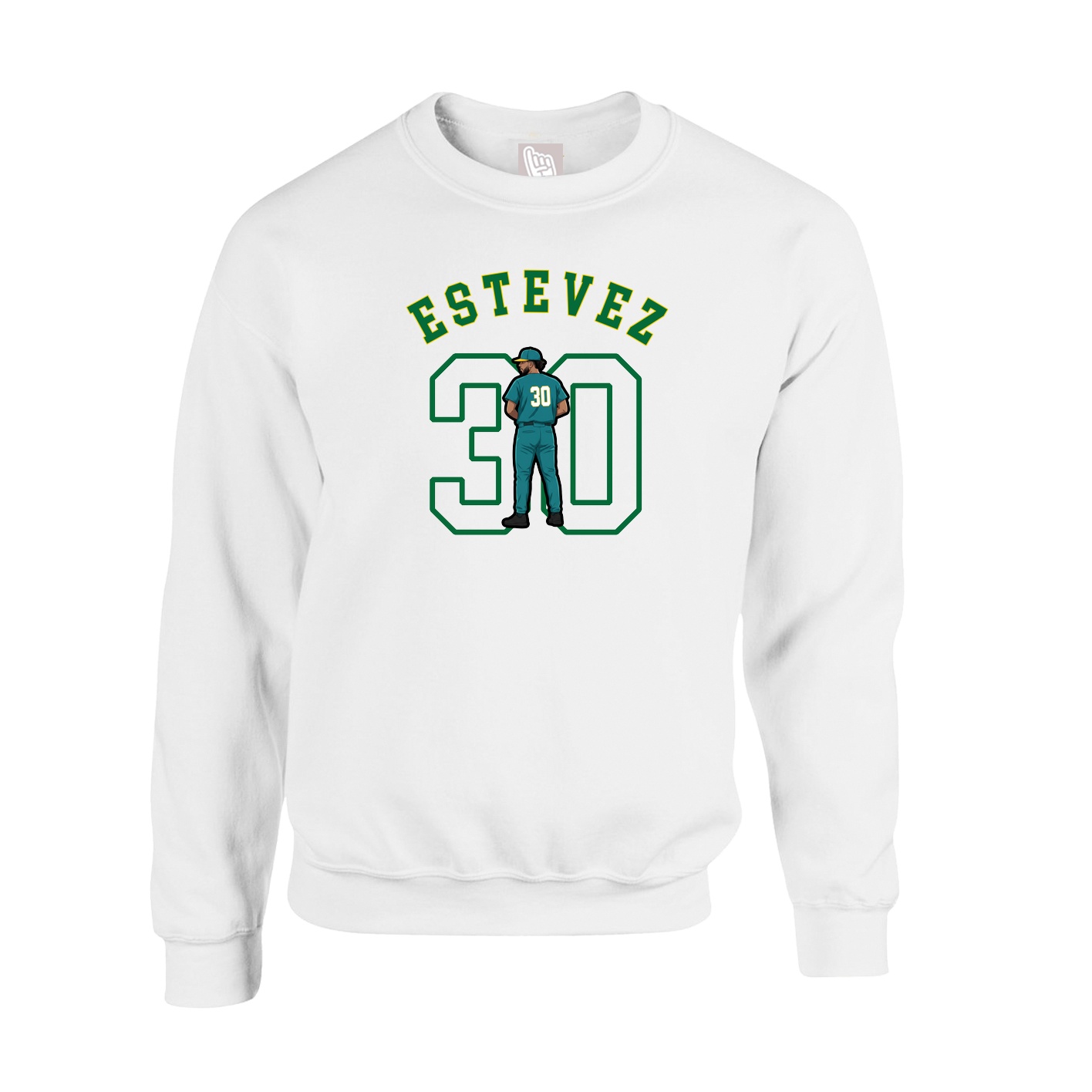 Fleece Crew — Shirsey Arch in White