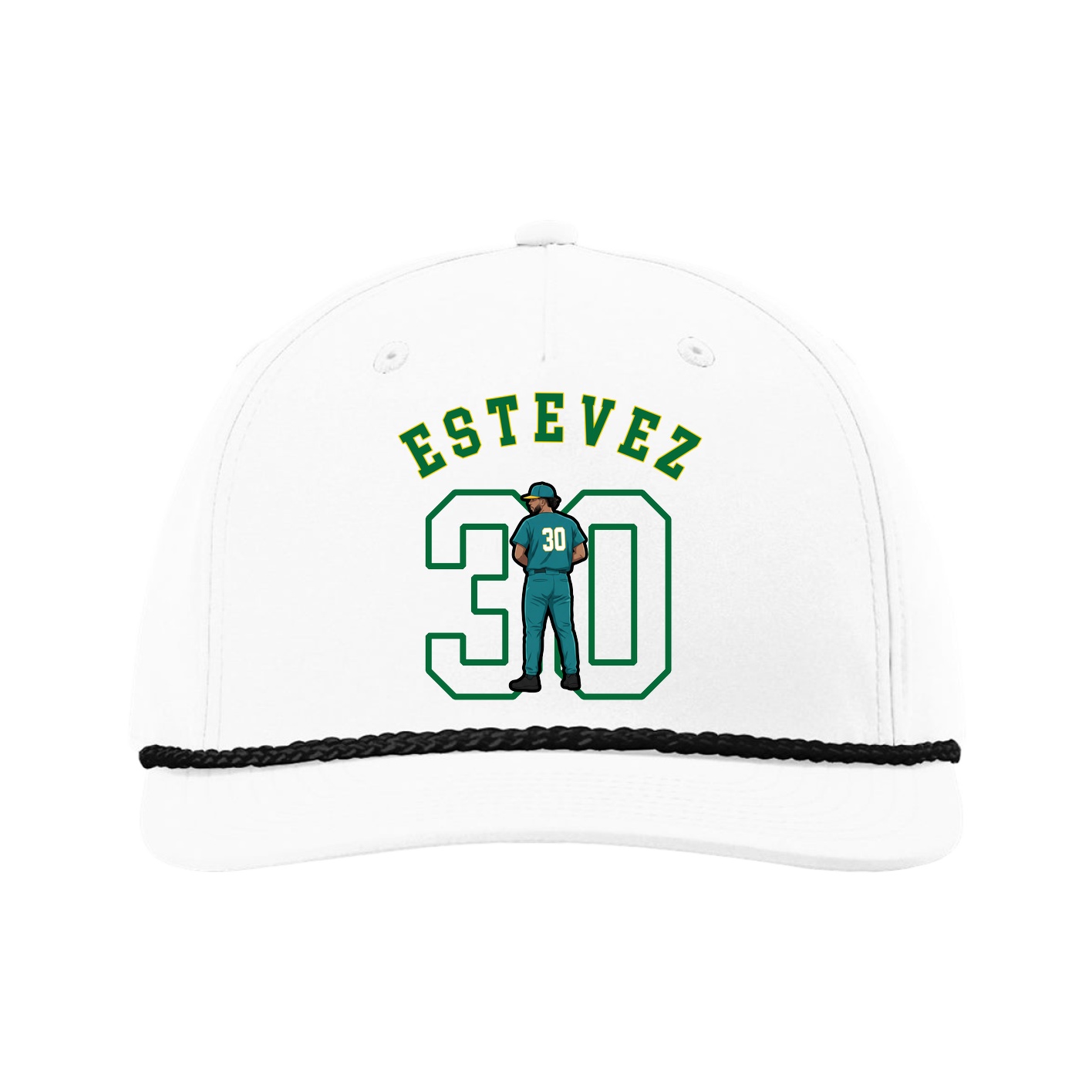 Five-Panel Classic Rope Cap — Shirsey Arch in White