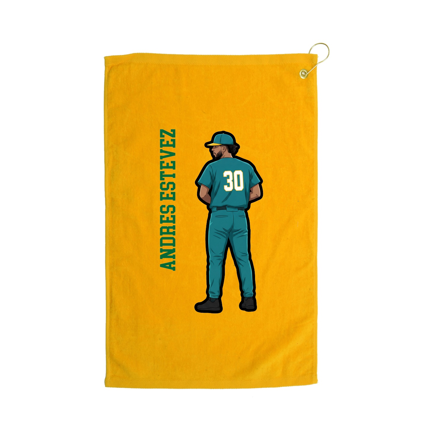 Golf Towel — Name Vertical in Gold