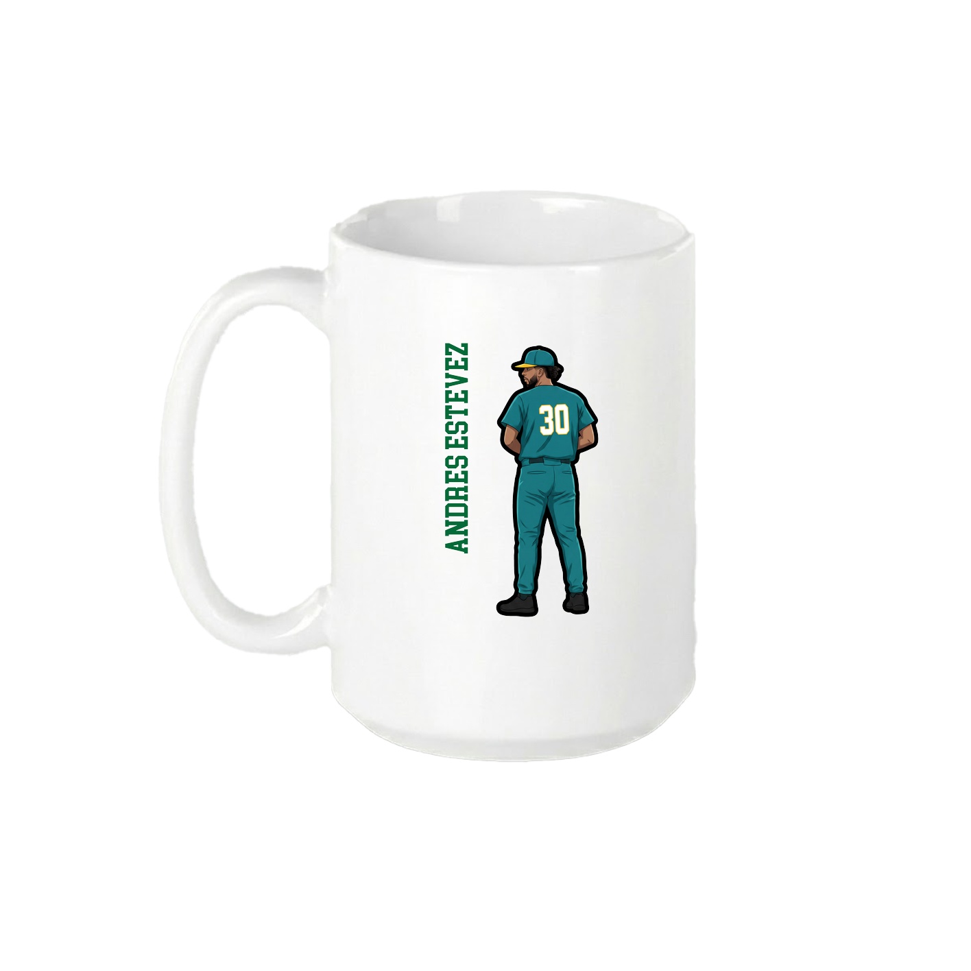 15oz Coffee Mug — Name Vertical in White