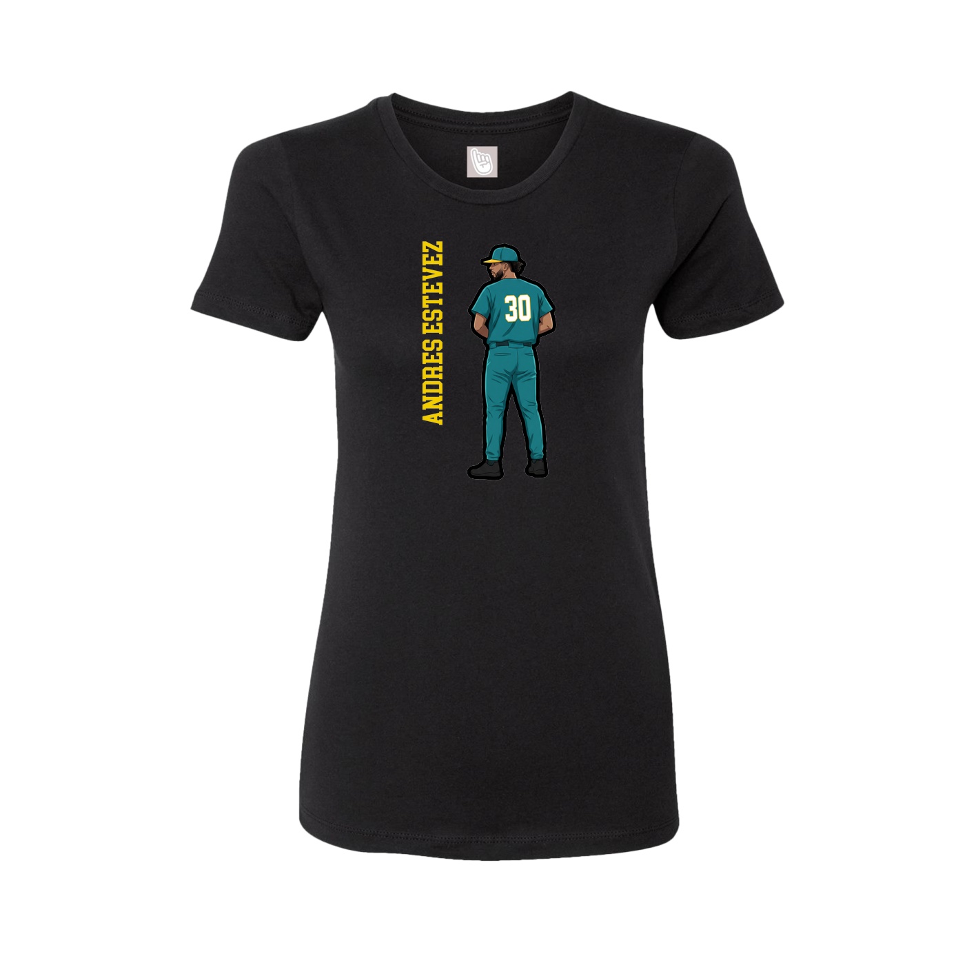 Fitted Women's Tee — Name Vertical in Black