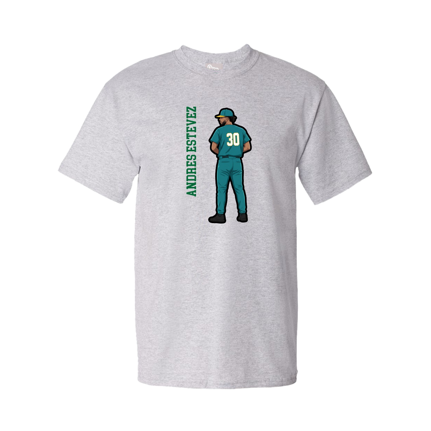 Youth Tee — Name Vertical in Grey
