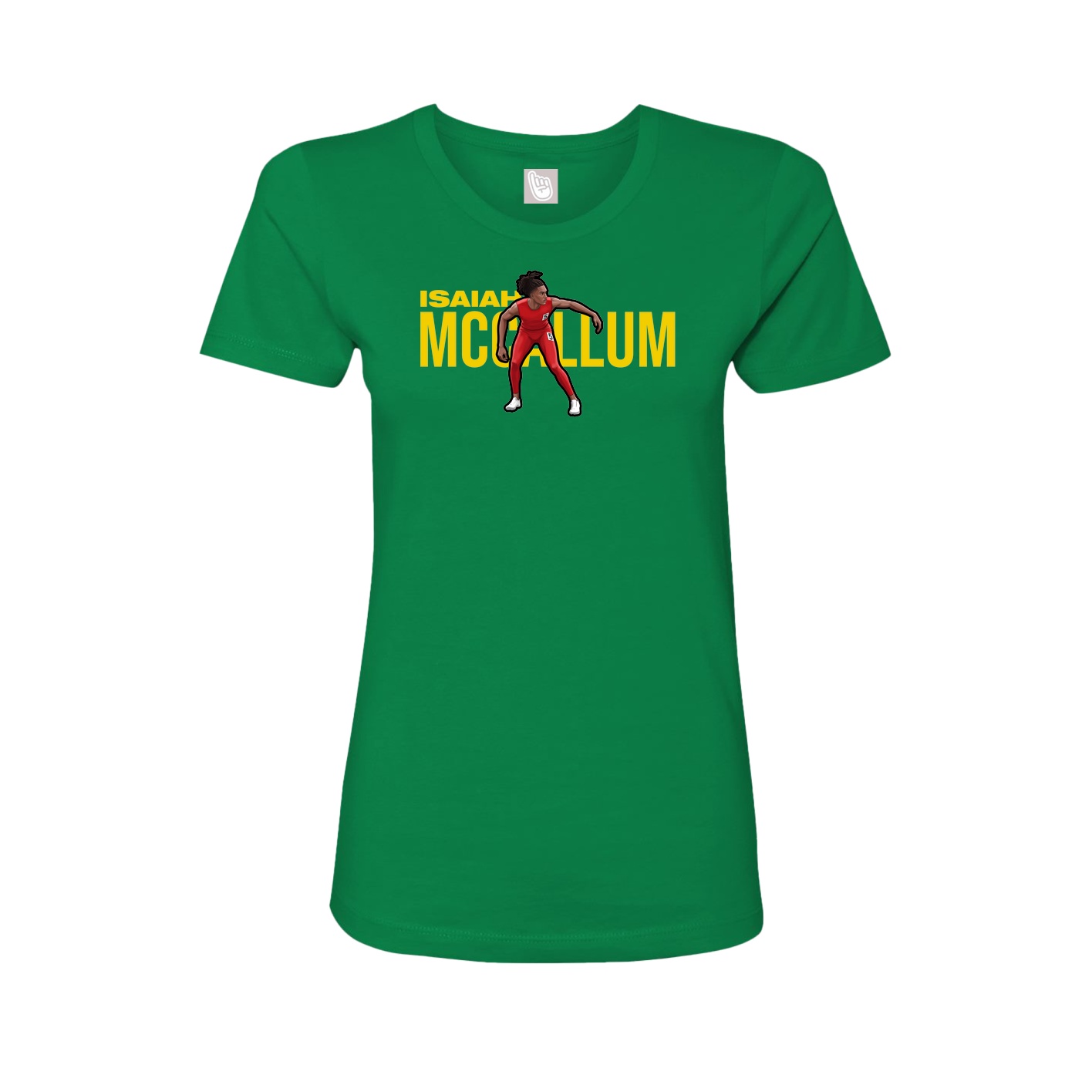 Fitted Women's Tee — Player Name in Green