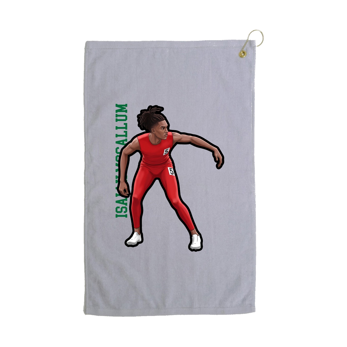 Golf Towel — Name Vertical in Grey