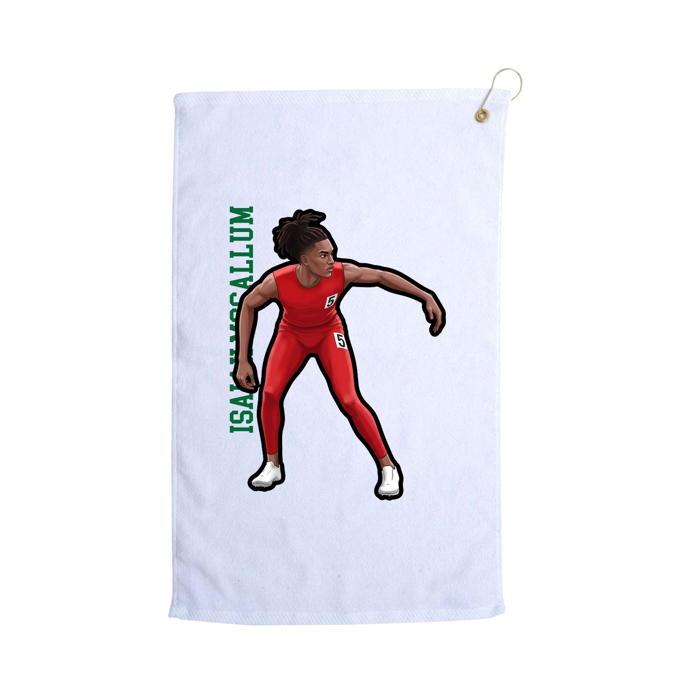 Golf Towel — Name Vertical in White