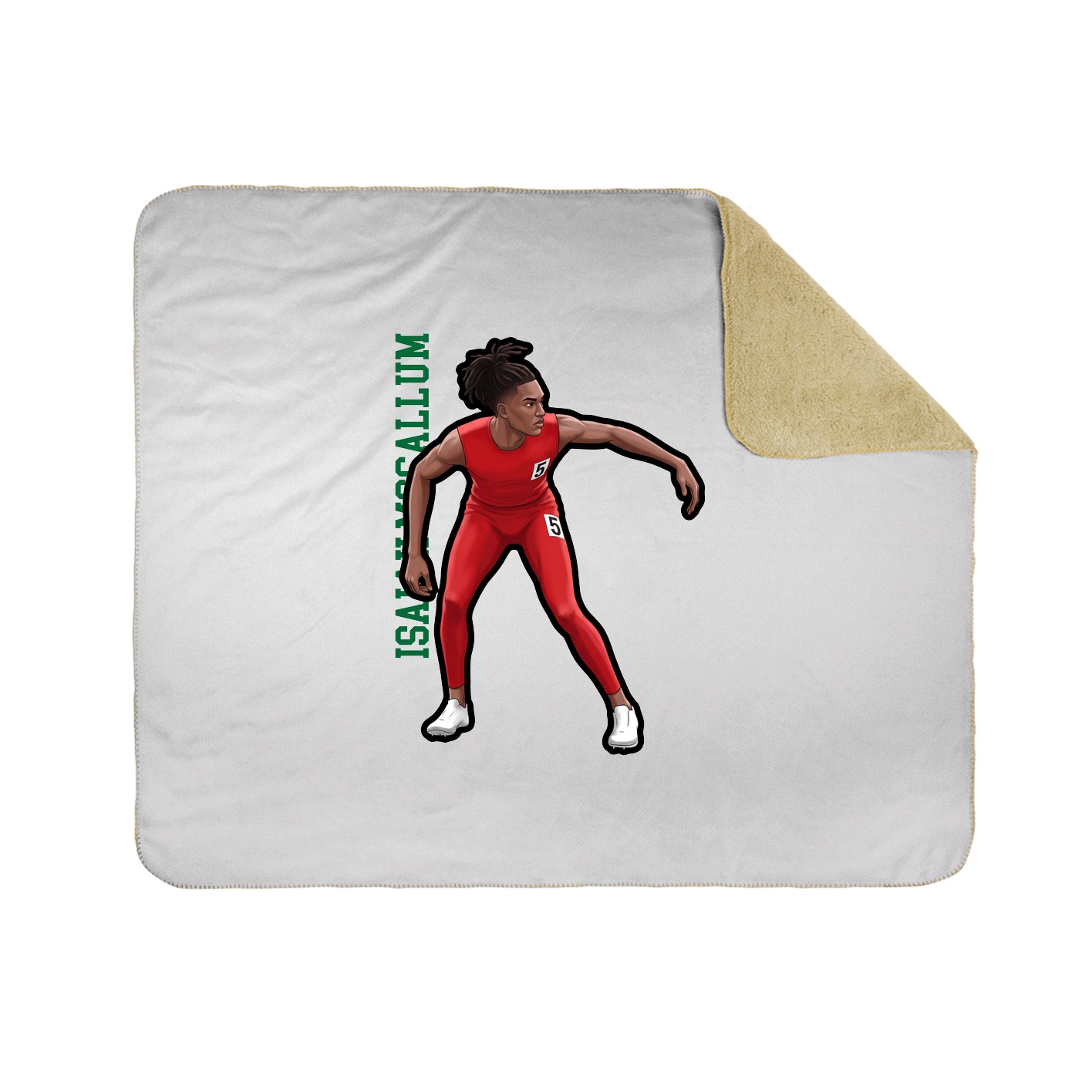 Throw Blanket — Name Vertical in White