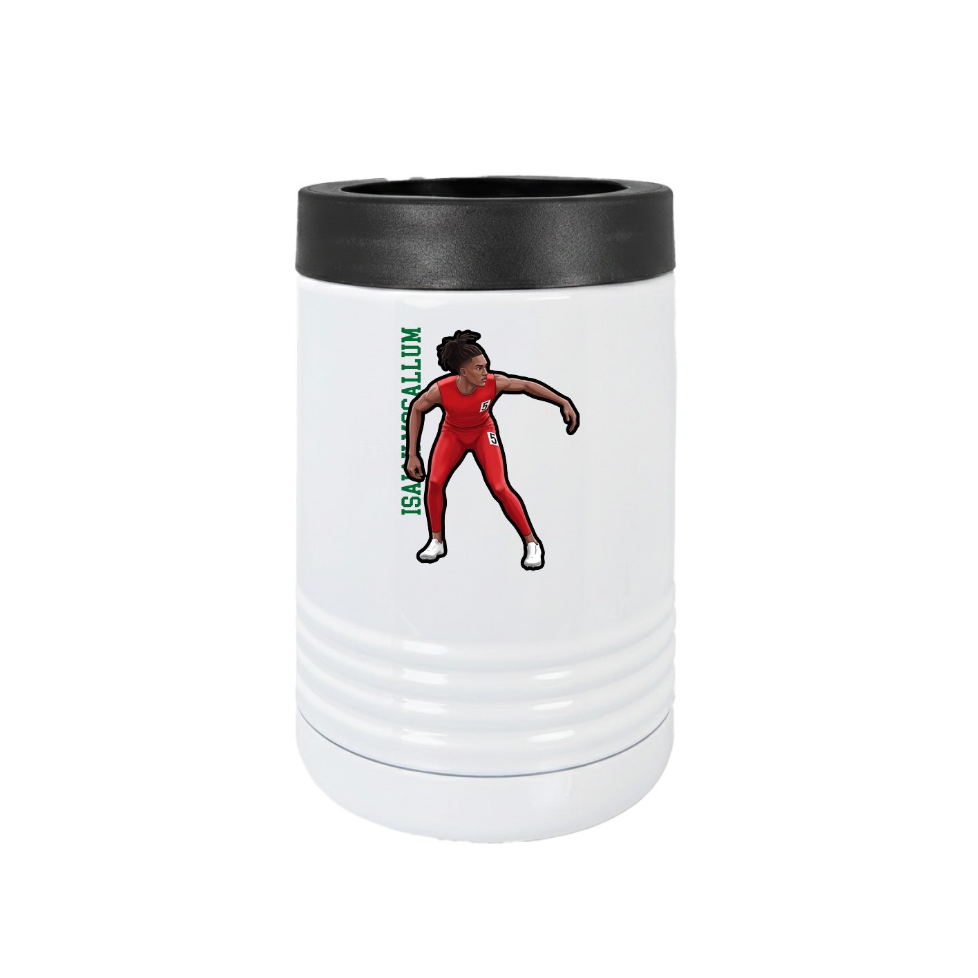 Beverage Holder — Name Vertical in White