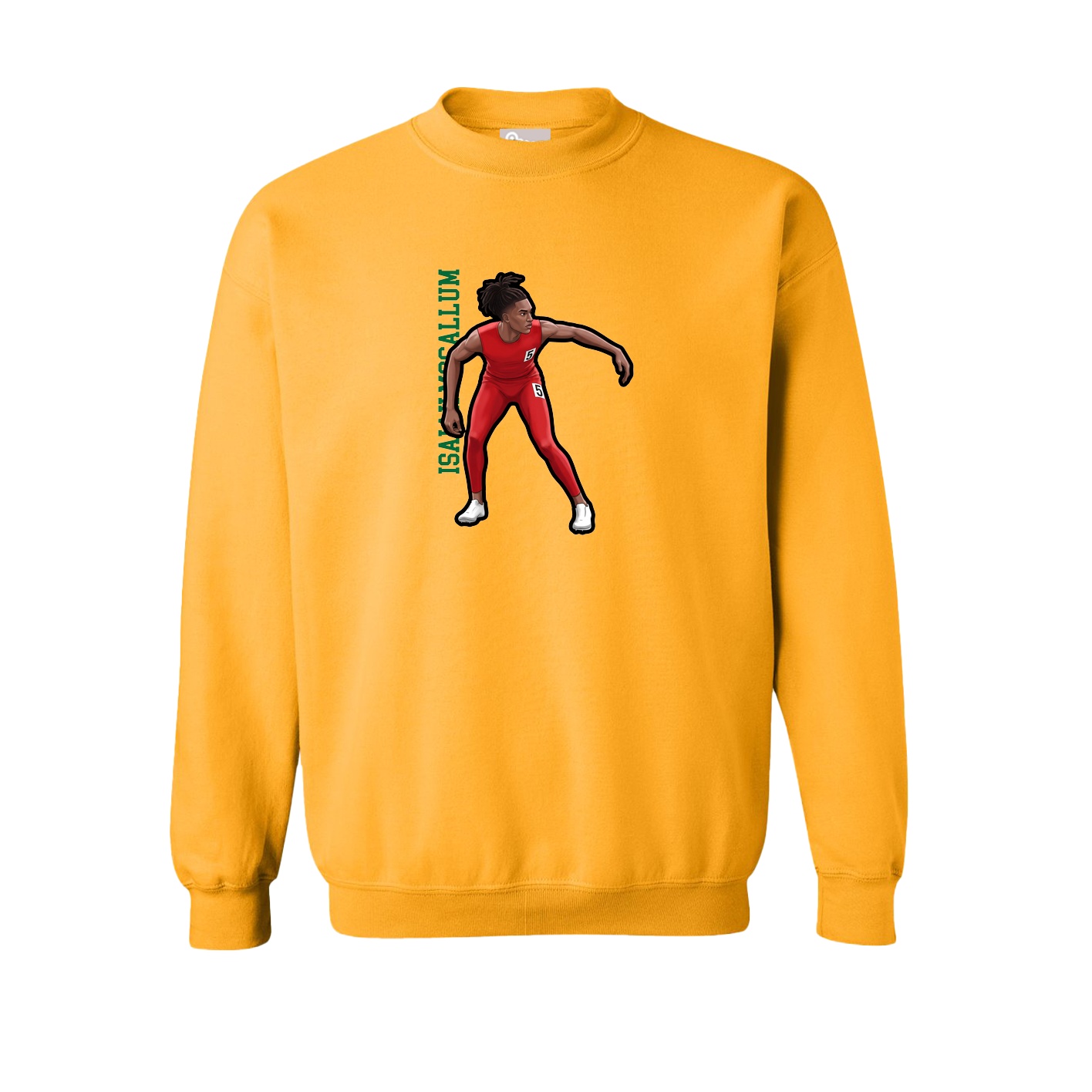Fleece Crew — Name Vertical in Gold