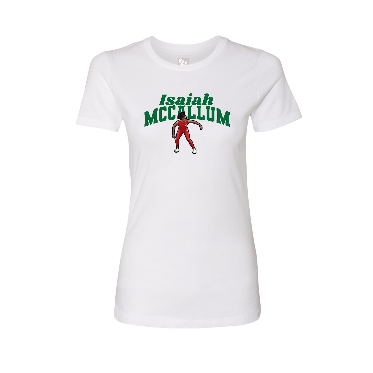 Fitted Women's Tee — Signature Arch in White
