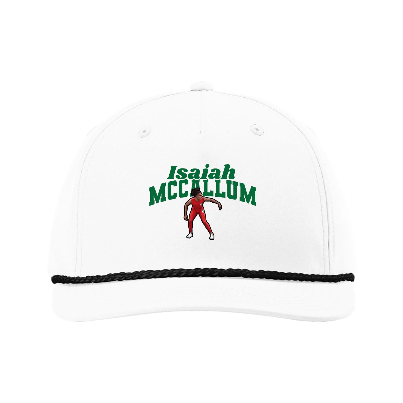Five-Panel Classic Rope Cap — Signature Arch in White