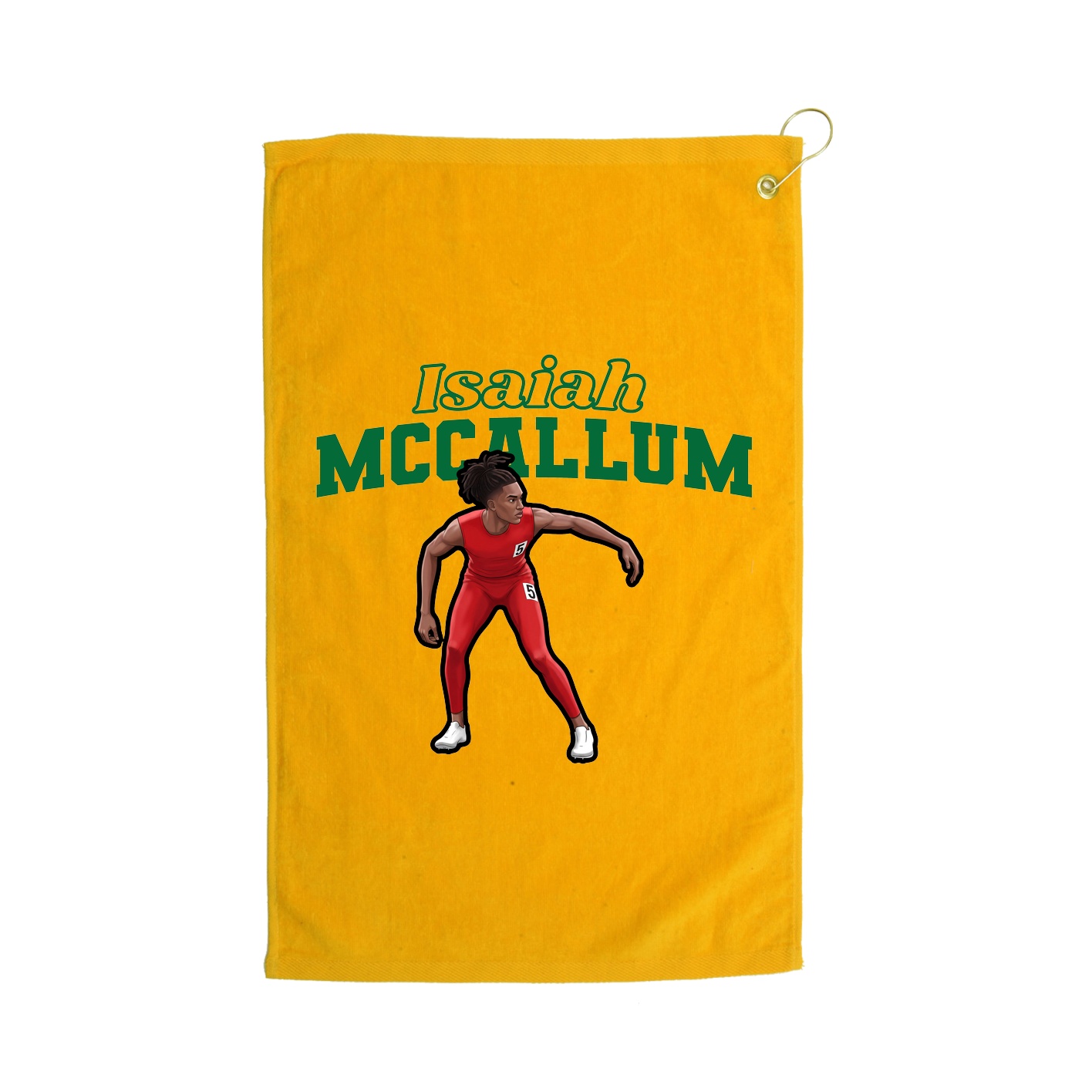 Golf Towel — Name Arch in Gold