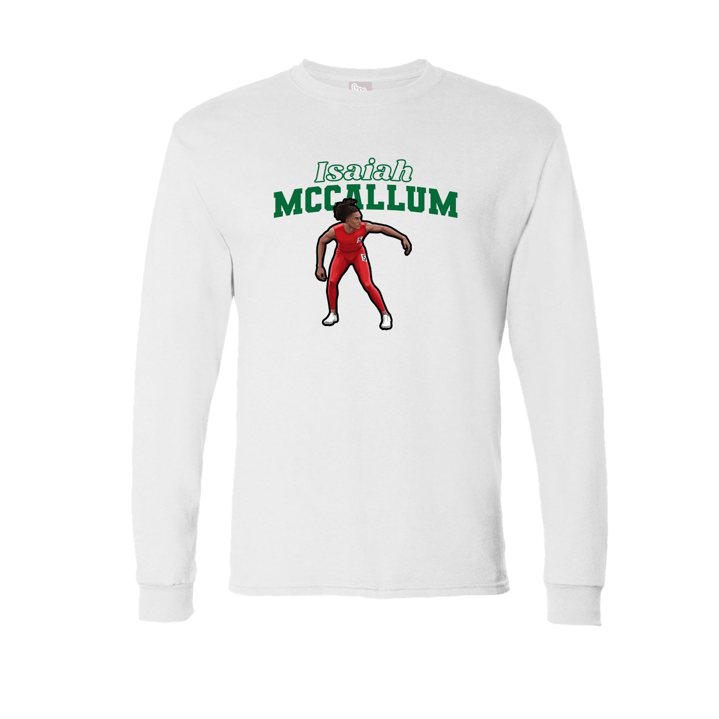Long Sleeve Tee — Name Arch in White