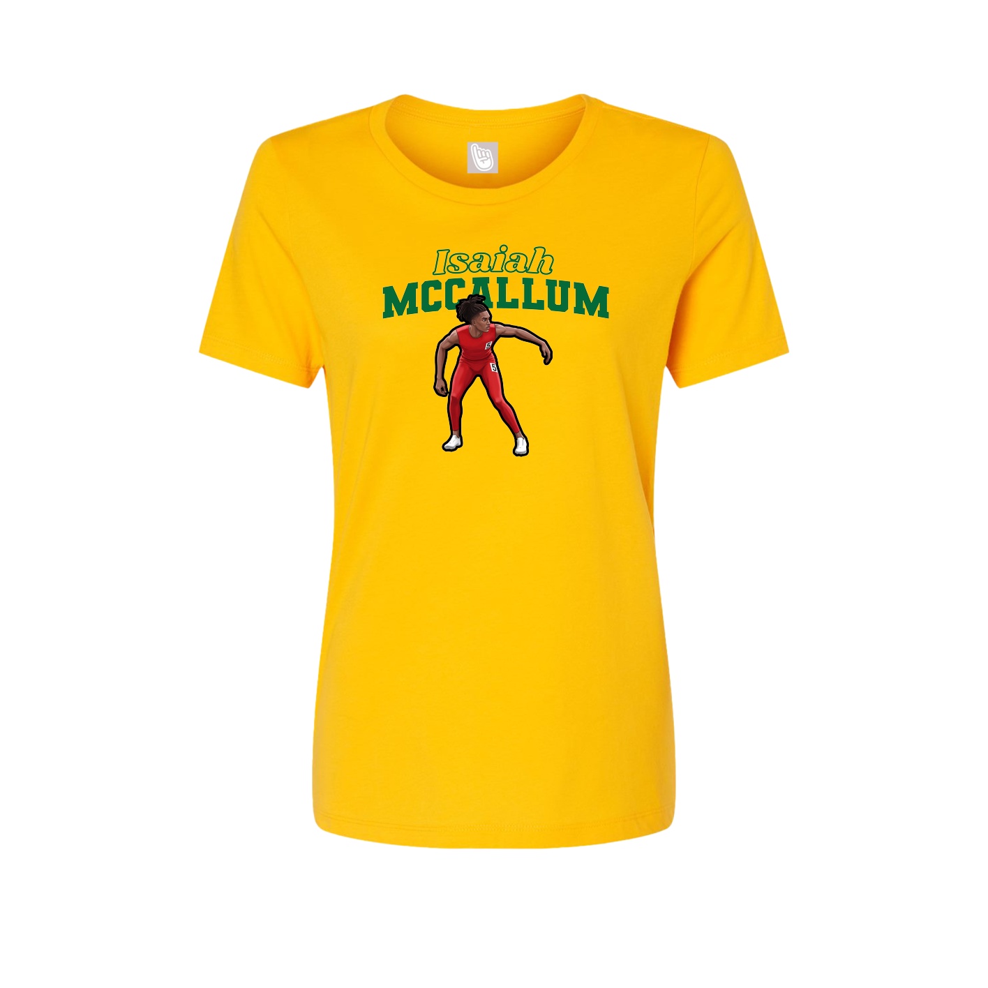 Fitted Women's Tee — Name Arch in Gold