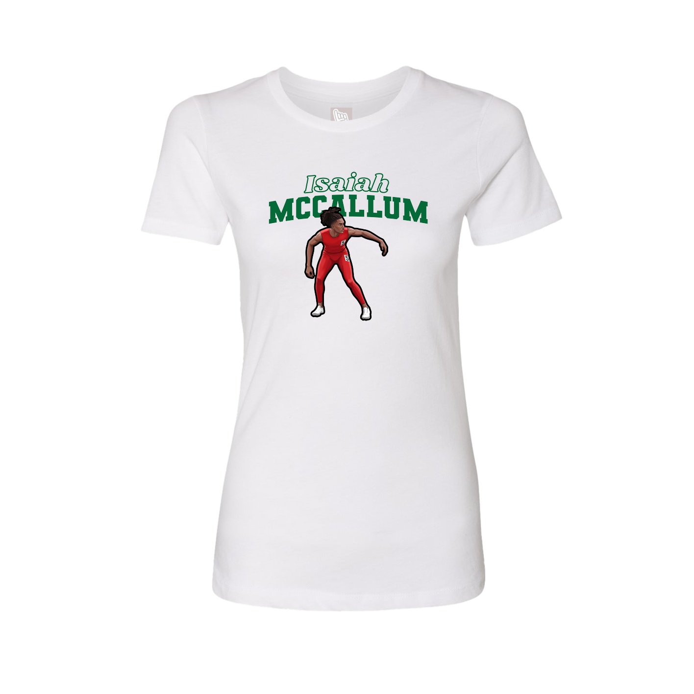 Fitted Women's Tee — Name Arch in White