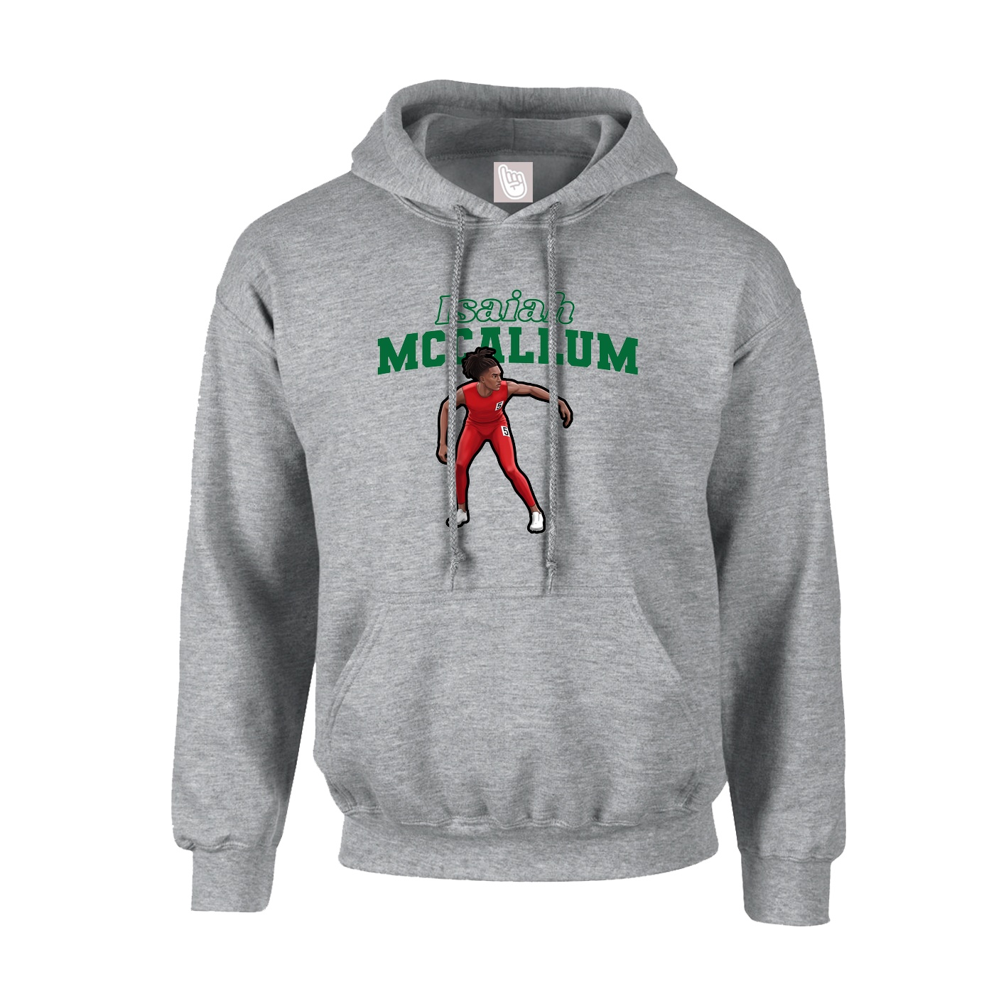 Hoodie — Name Arch in Grey
